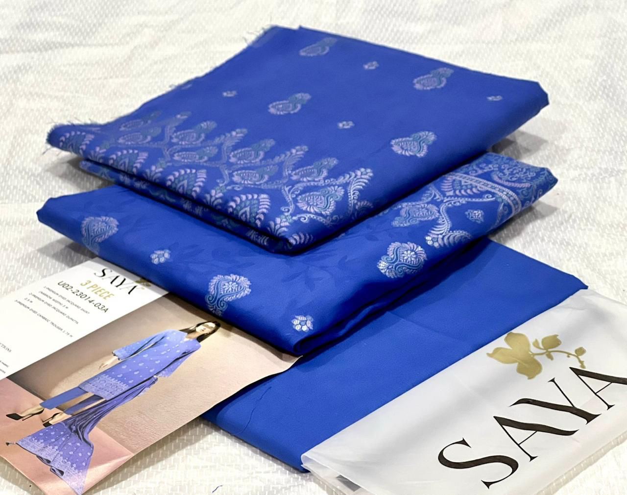 Saya Jacquard Cotton Unstitched 3 Piece D-004