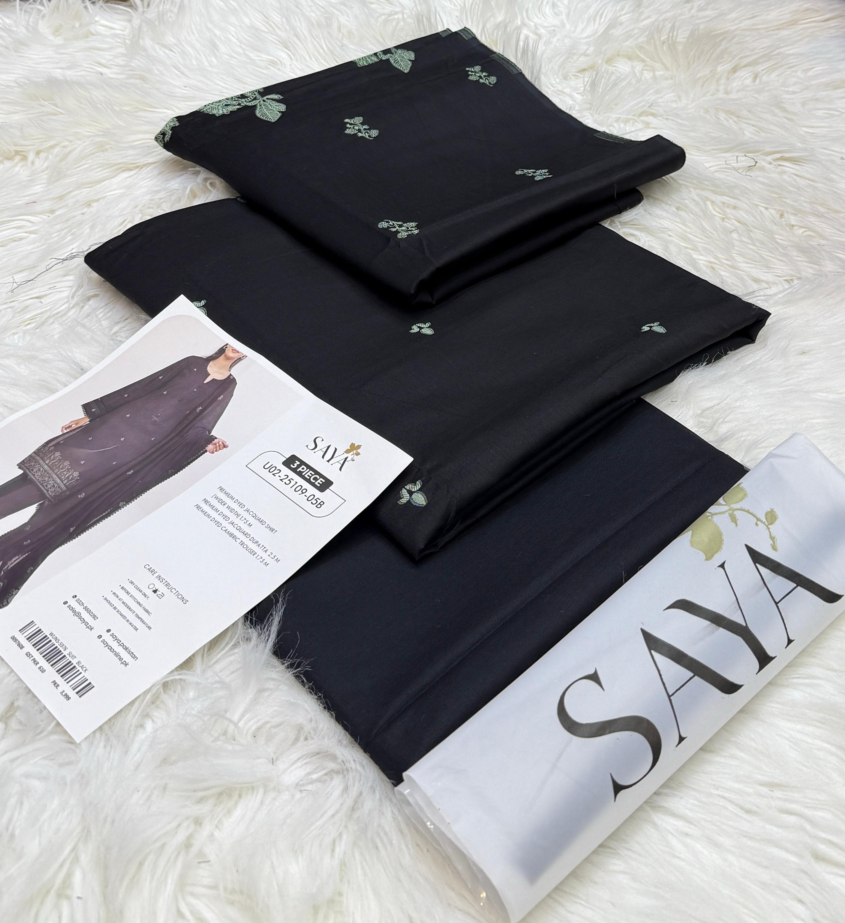 Saya Jacquard Cotton Unstitched 3 Piece D-011