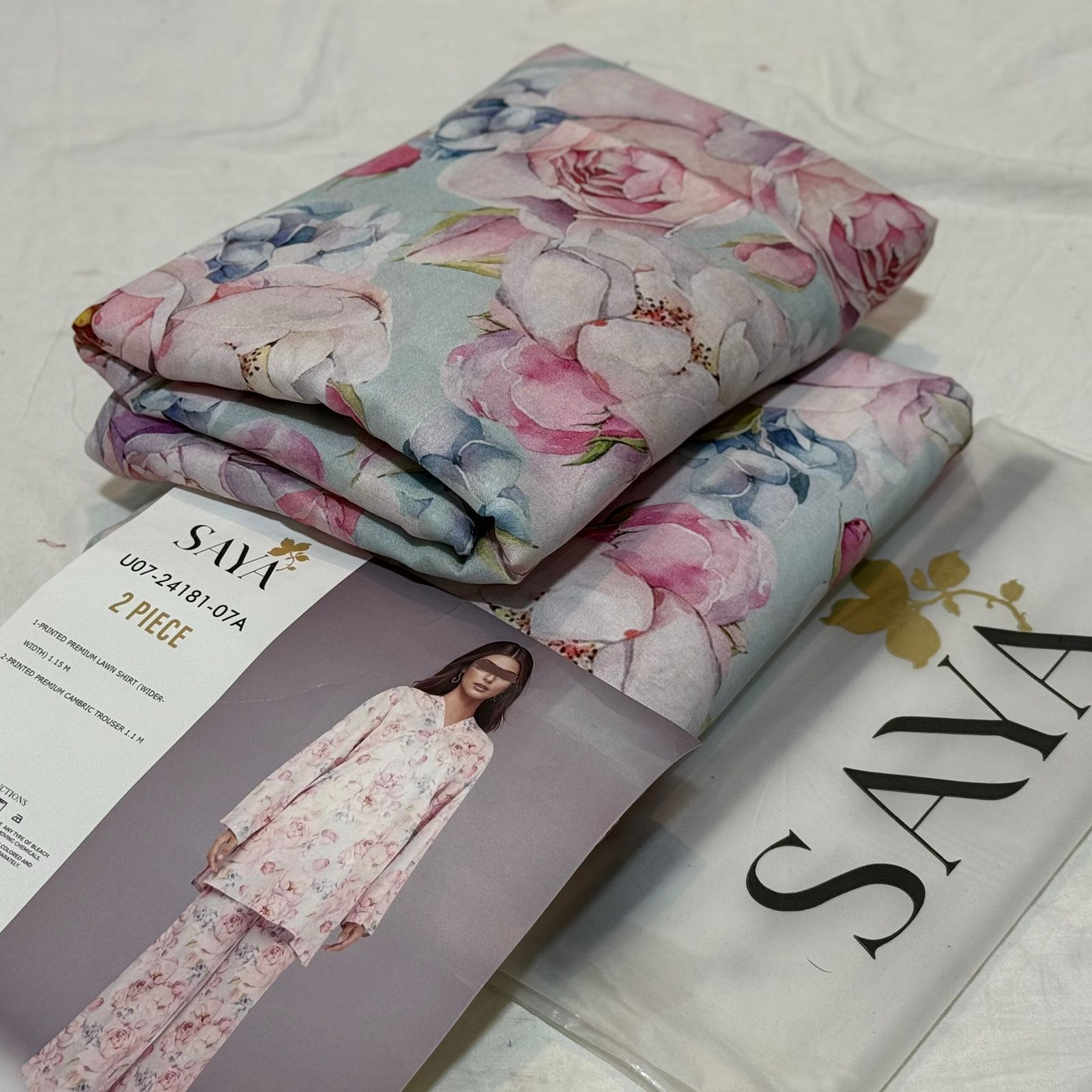 Saya Printed Lawn Unstitched 2Piece D-006