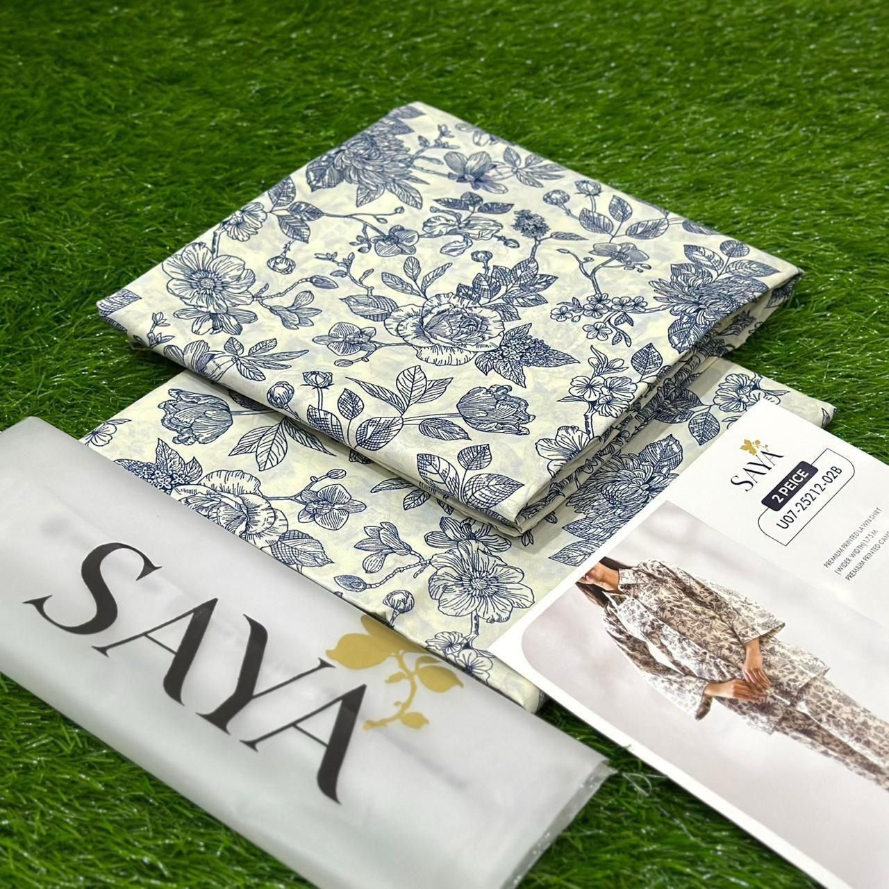 Saya Printed Lawn Unstitched 2Piece D-012