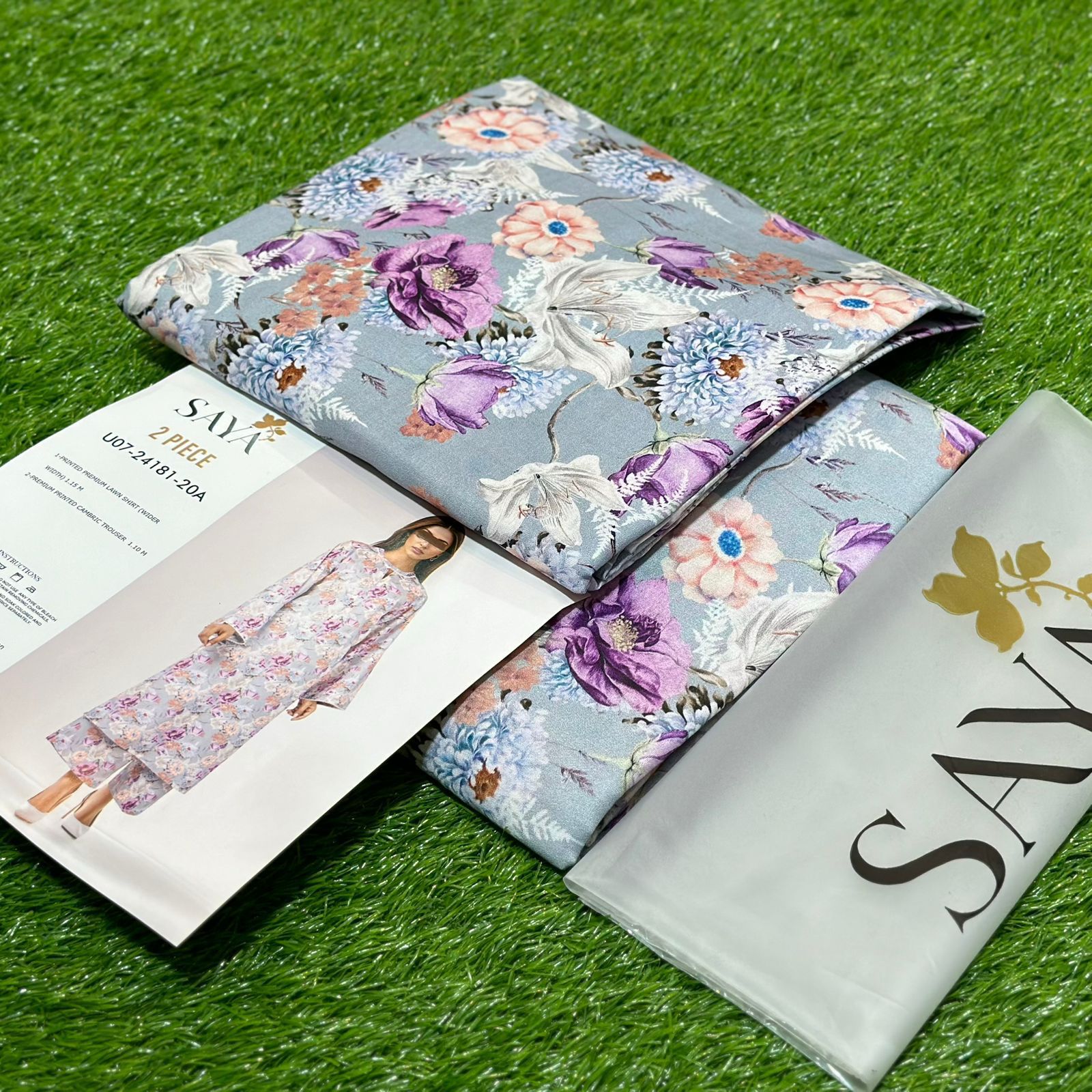Saya Printed Lawn Unstitched 2Piece D-014