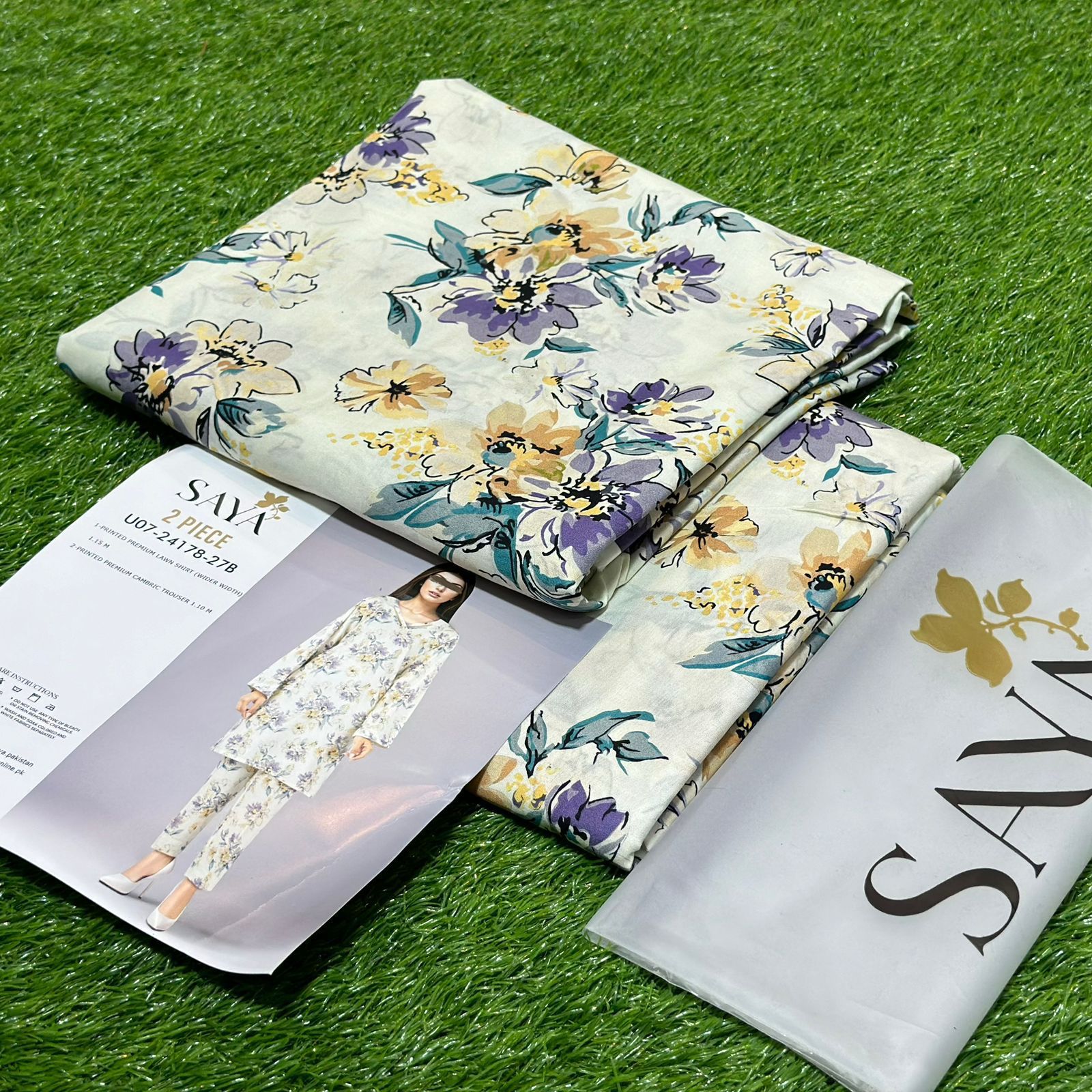 Saya Printed Lawn Unstitched 2Piece D-015