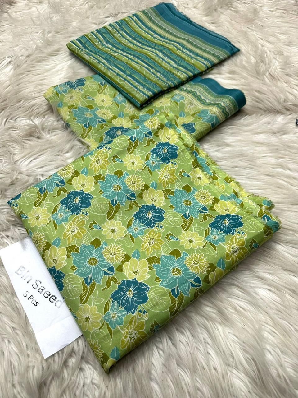 Bin Saeed Printed Lawn Unstitched 3Piece D-005