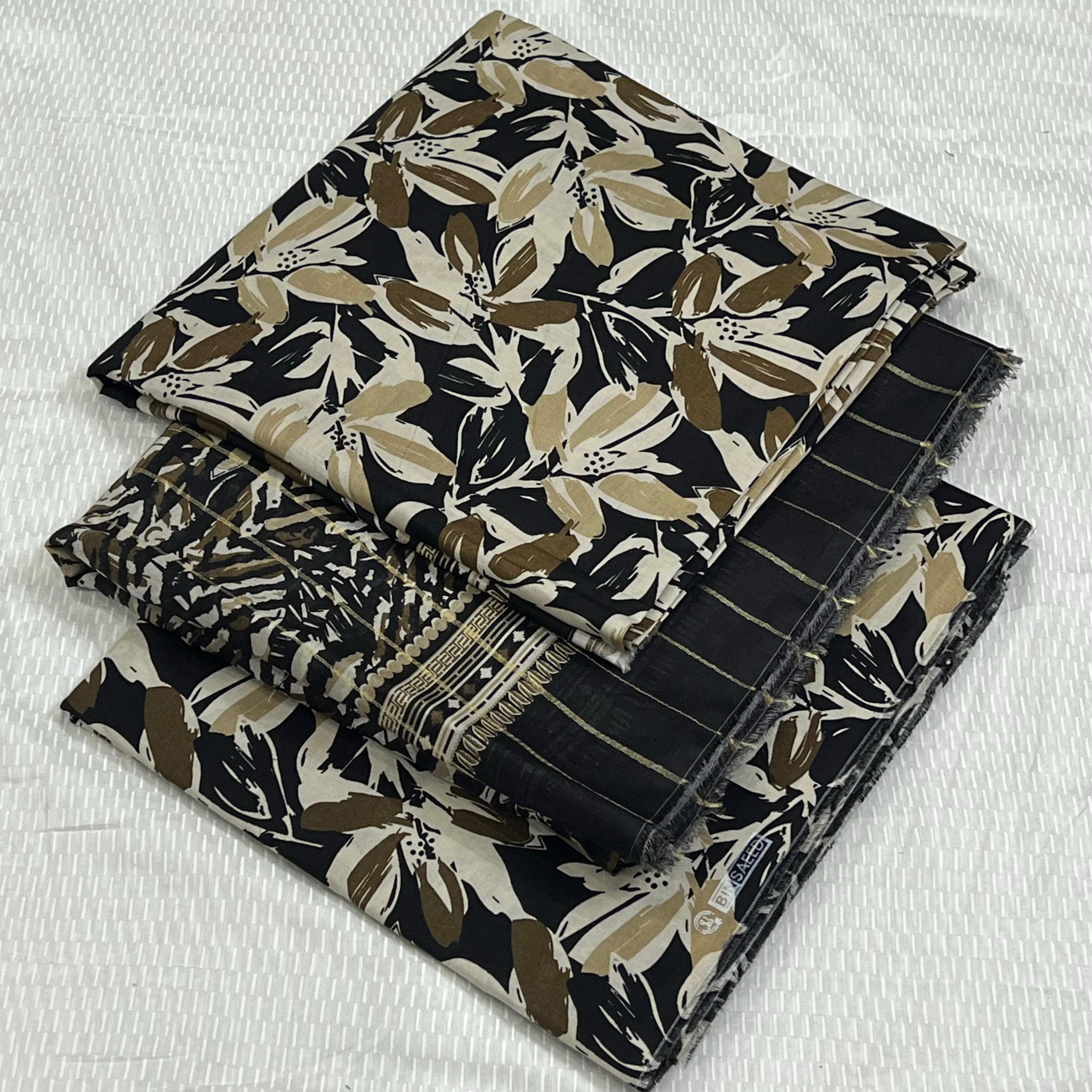 Bin Saeed Printed Lawn Unstitched 3Piece D-008