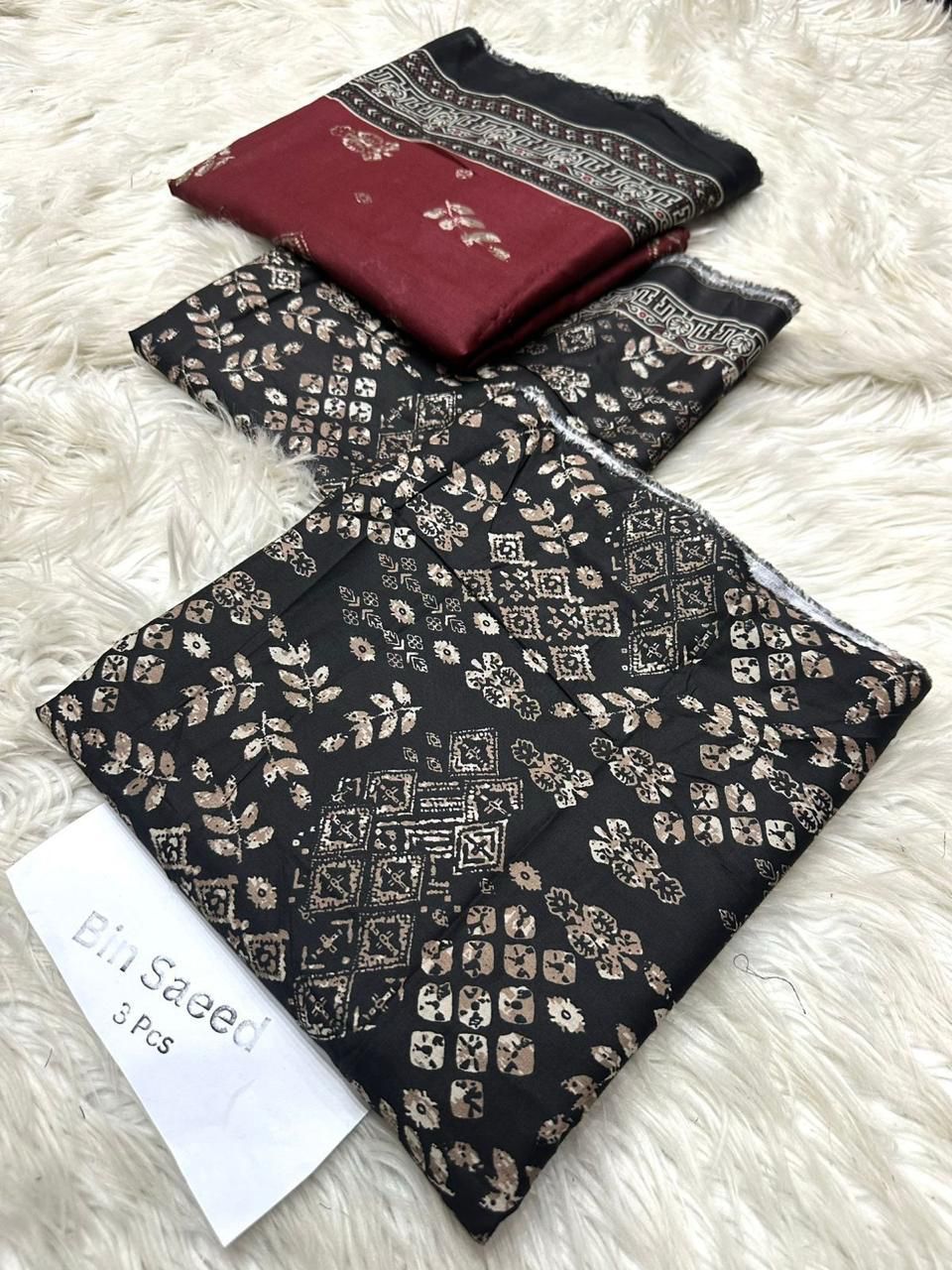 Bin Saeed Printed Lawn Unstitched 3Piece D-009