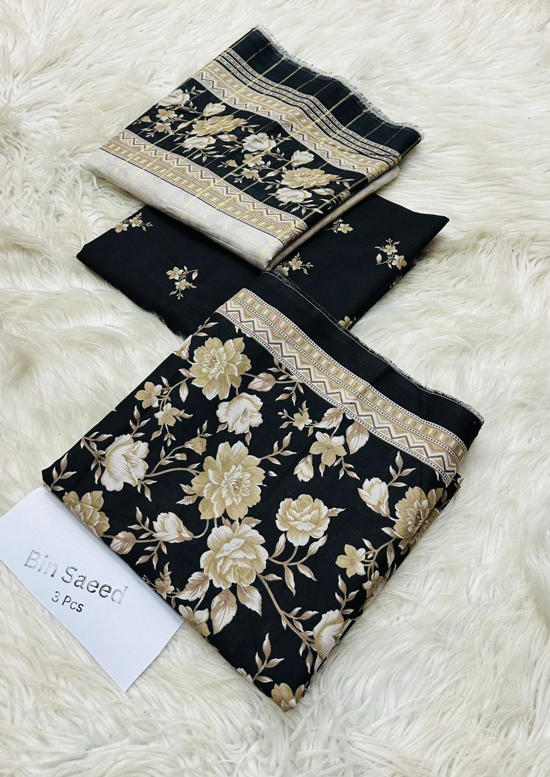 Bin Saeed Printed Lawn Unstitched 3Piece D-015