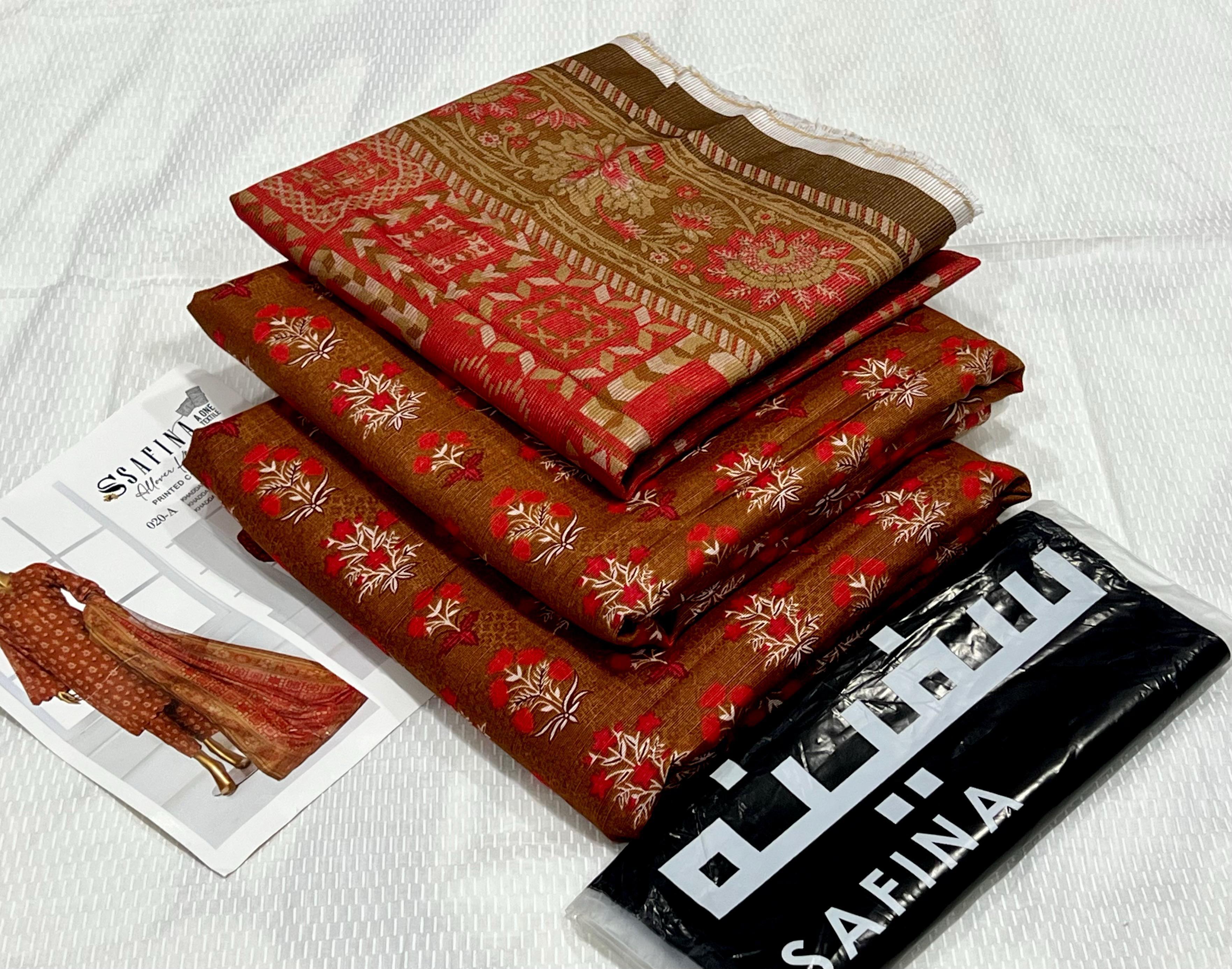 Safina Digital Unstitched Khaddar 3Piece D-001