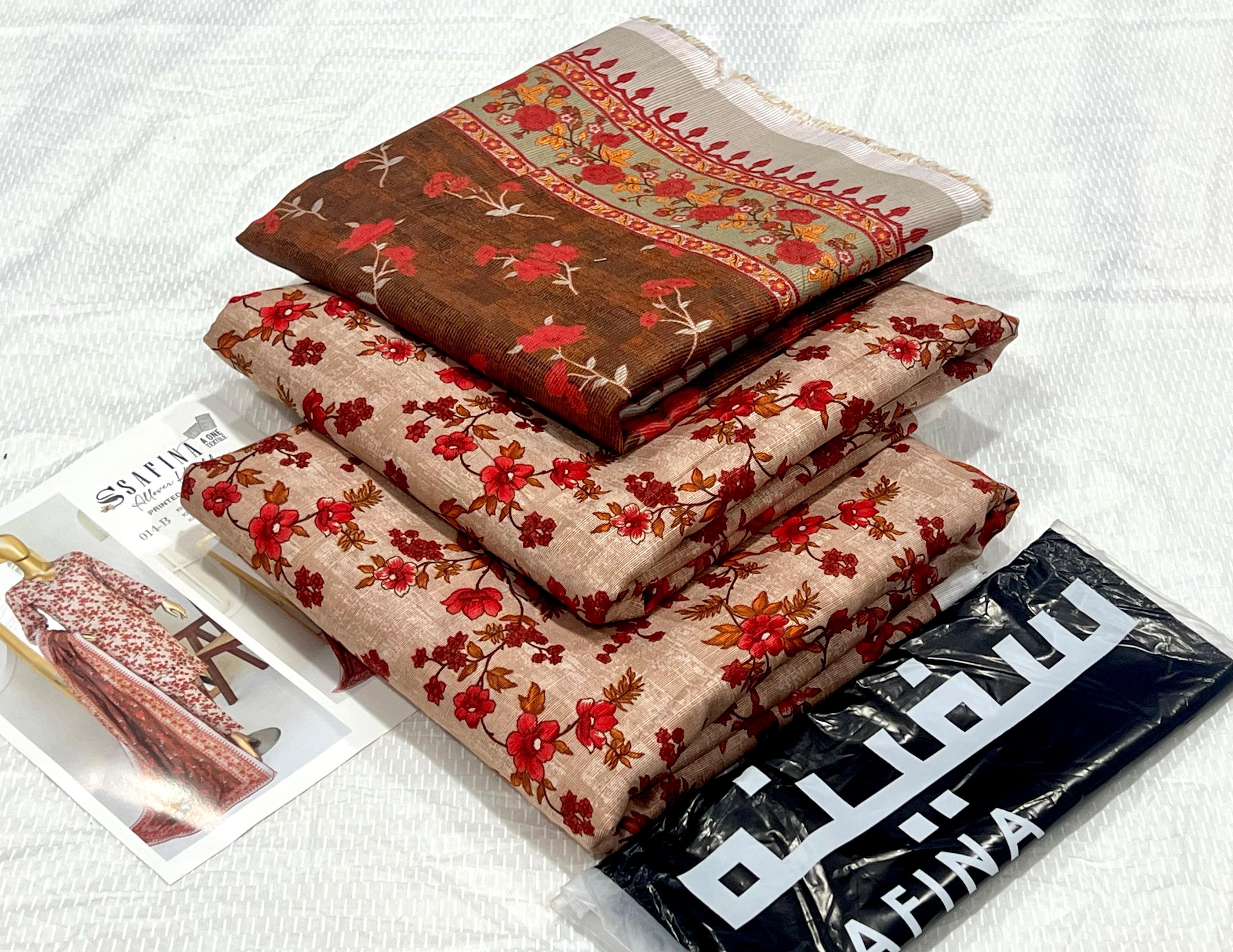 Safina Digital Unstitched Khaddar 3Piece D-009