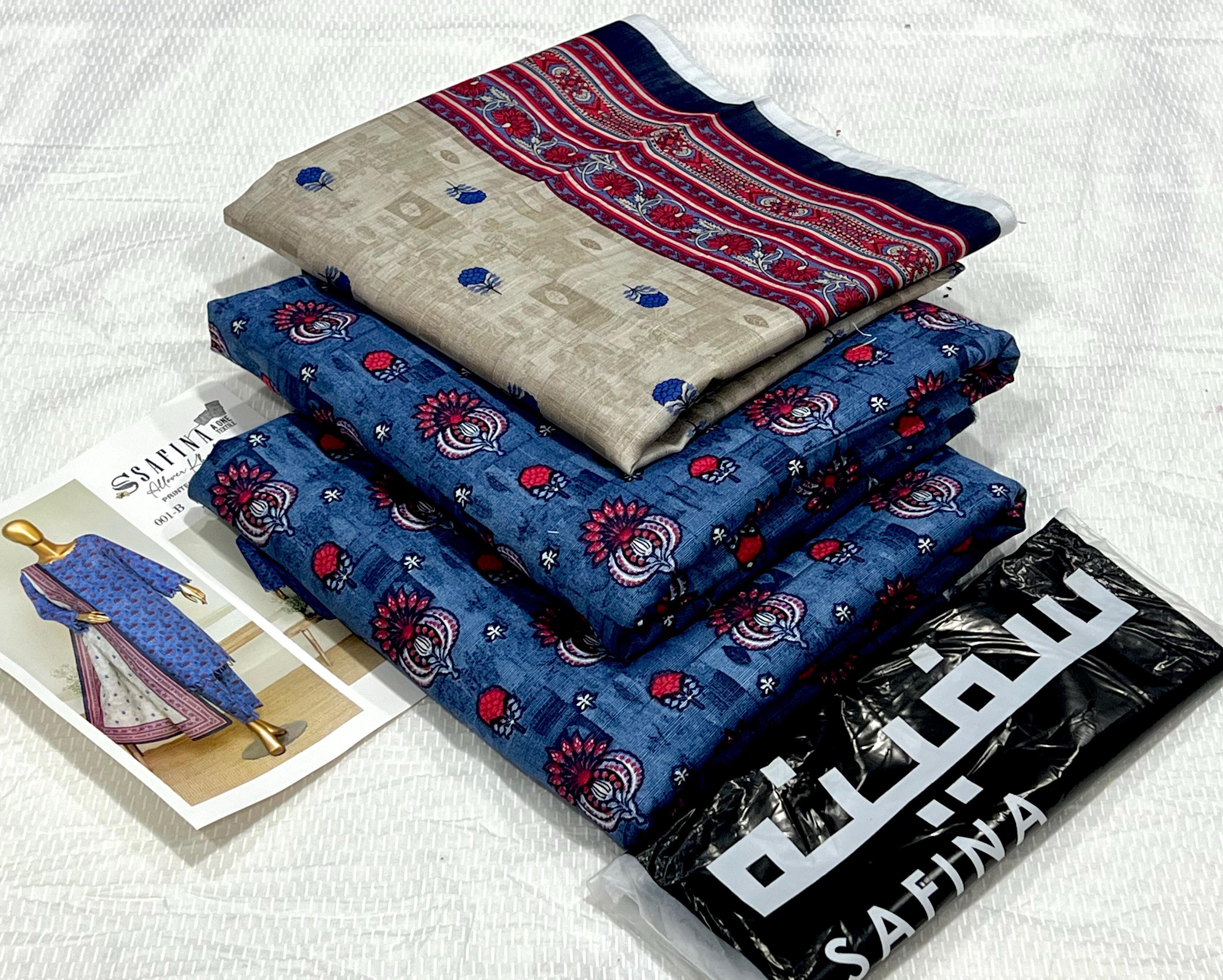 Safina Digital Unstitched Khaddar 3Piece D-012
