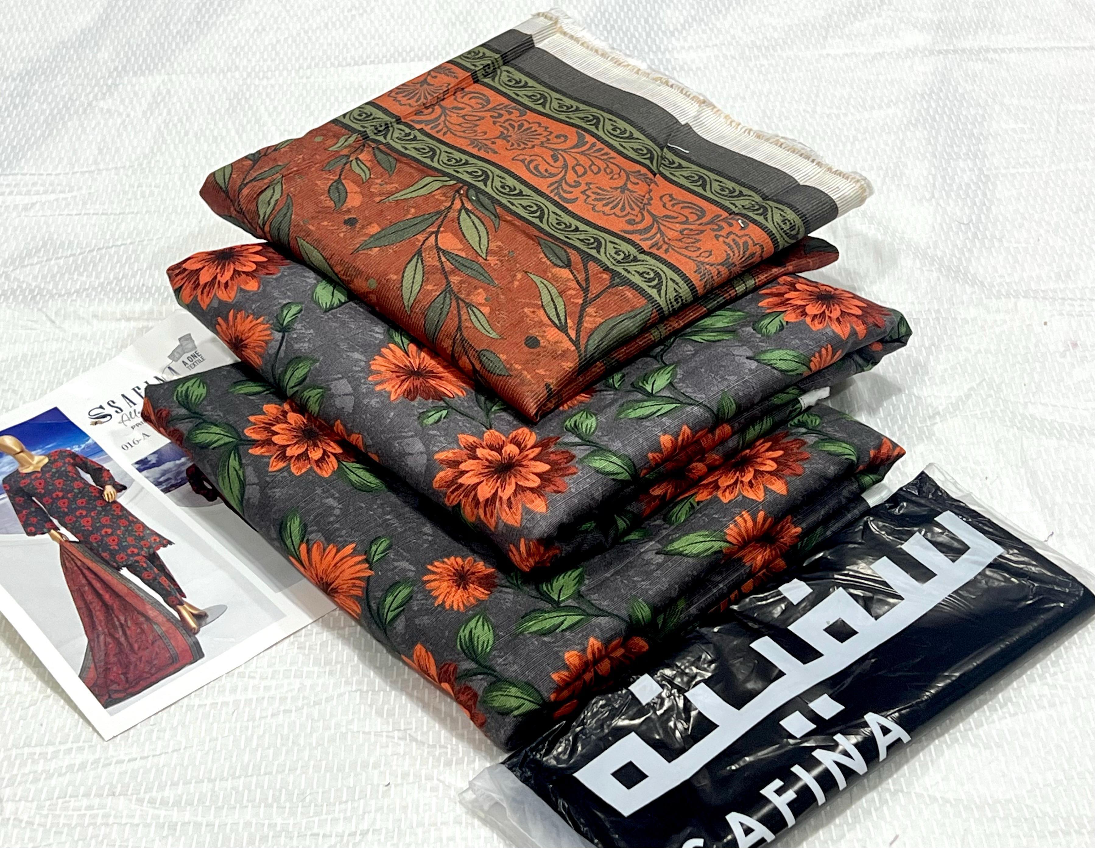 Safina Digital Unstitched Khaddar 3Piece D-019