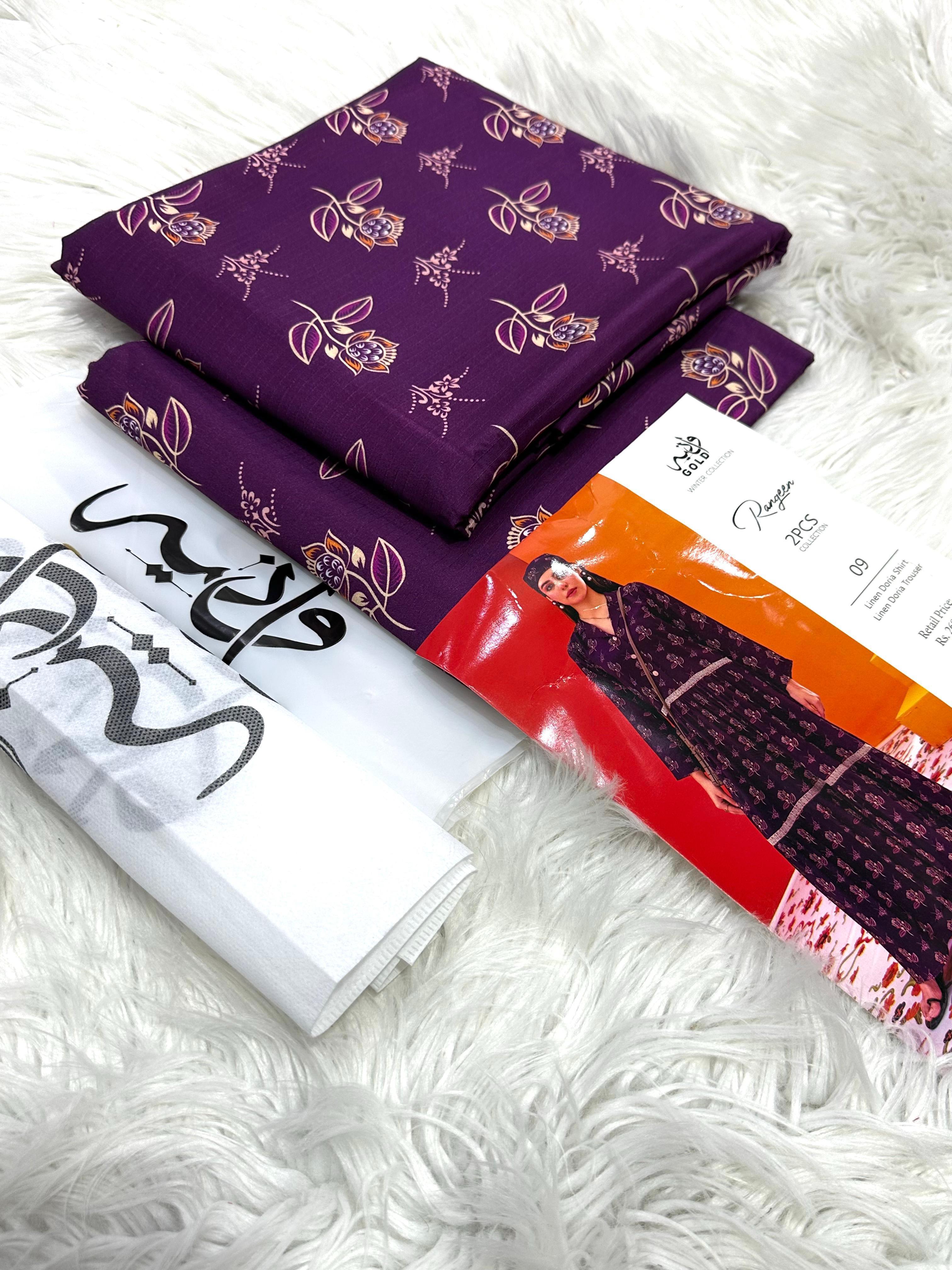 Waniya Linen Printed Unstitched 2Piece D-003