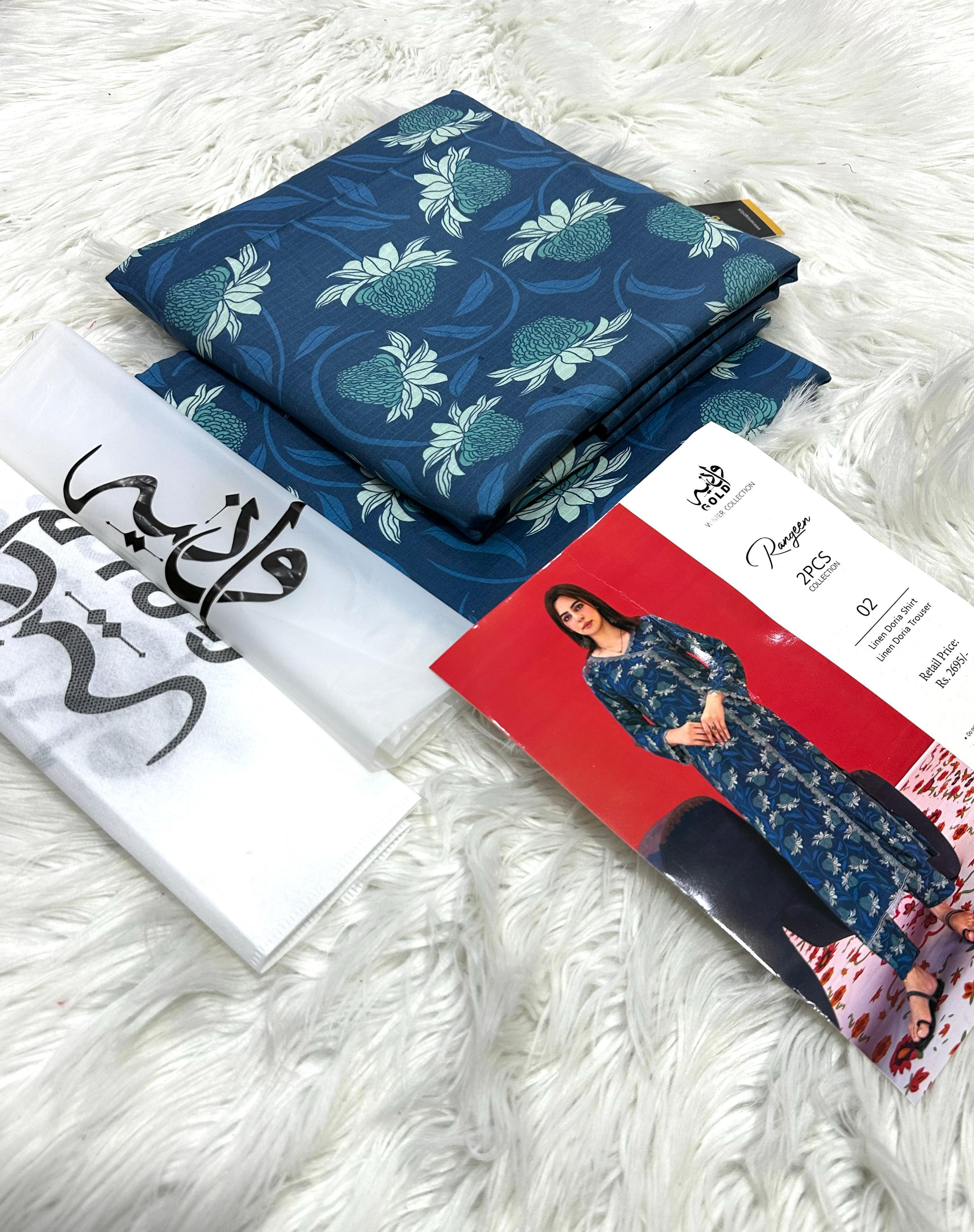 Waniya Linen Printed Unstitched 2Piece D-005
