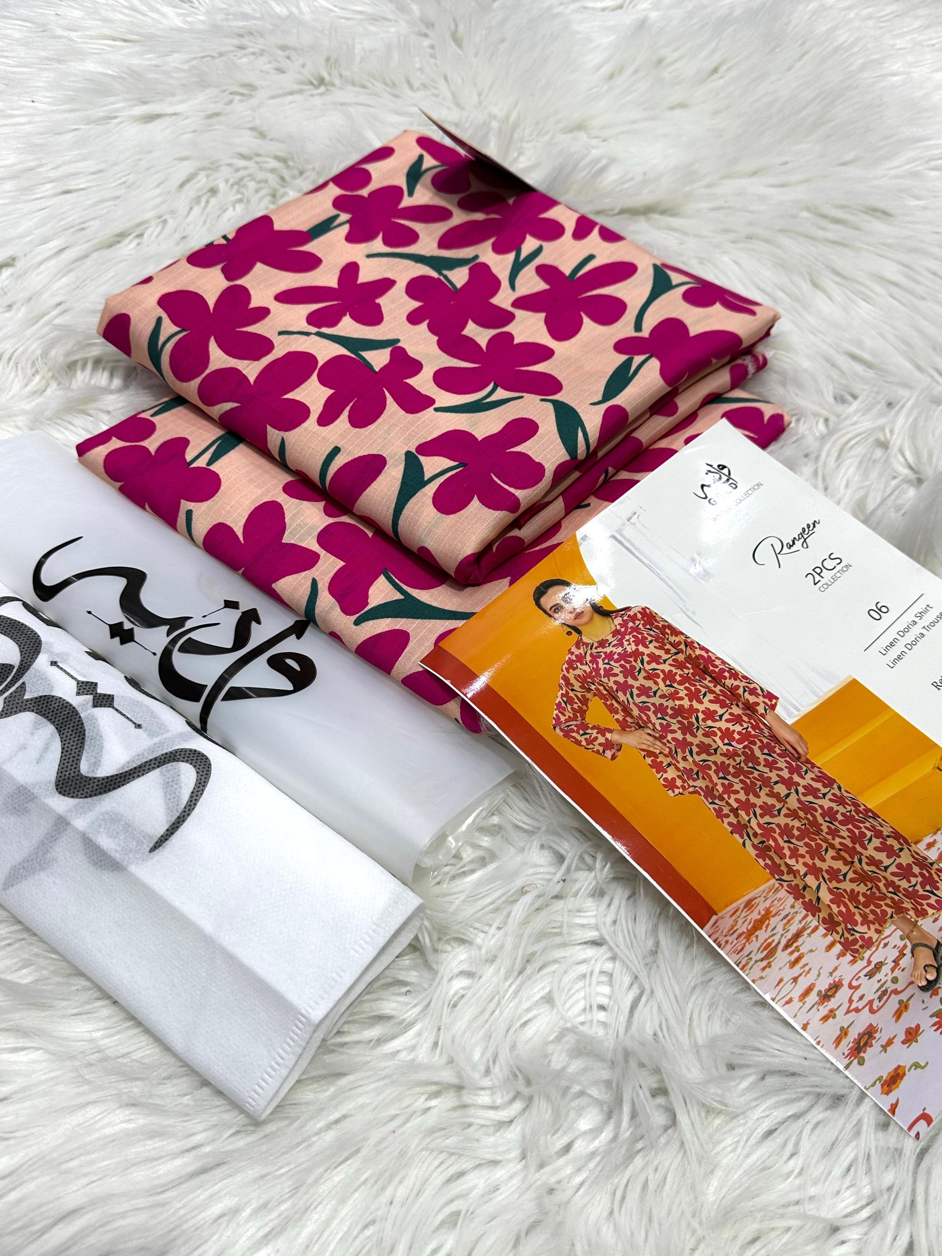 Waniya Linen Printed Unstitched 2Piece D-010