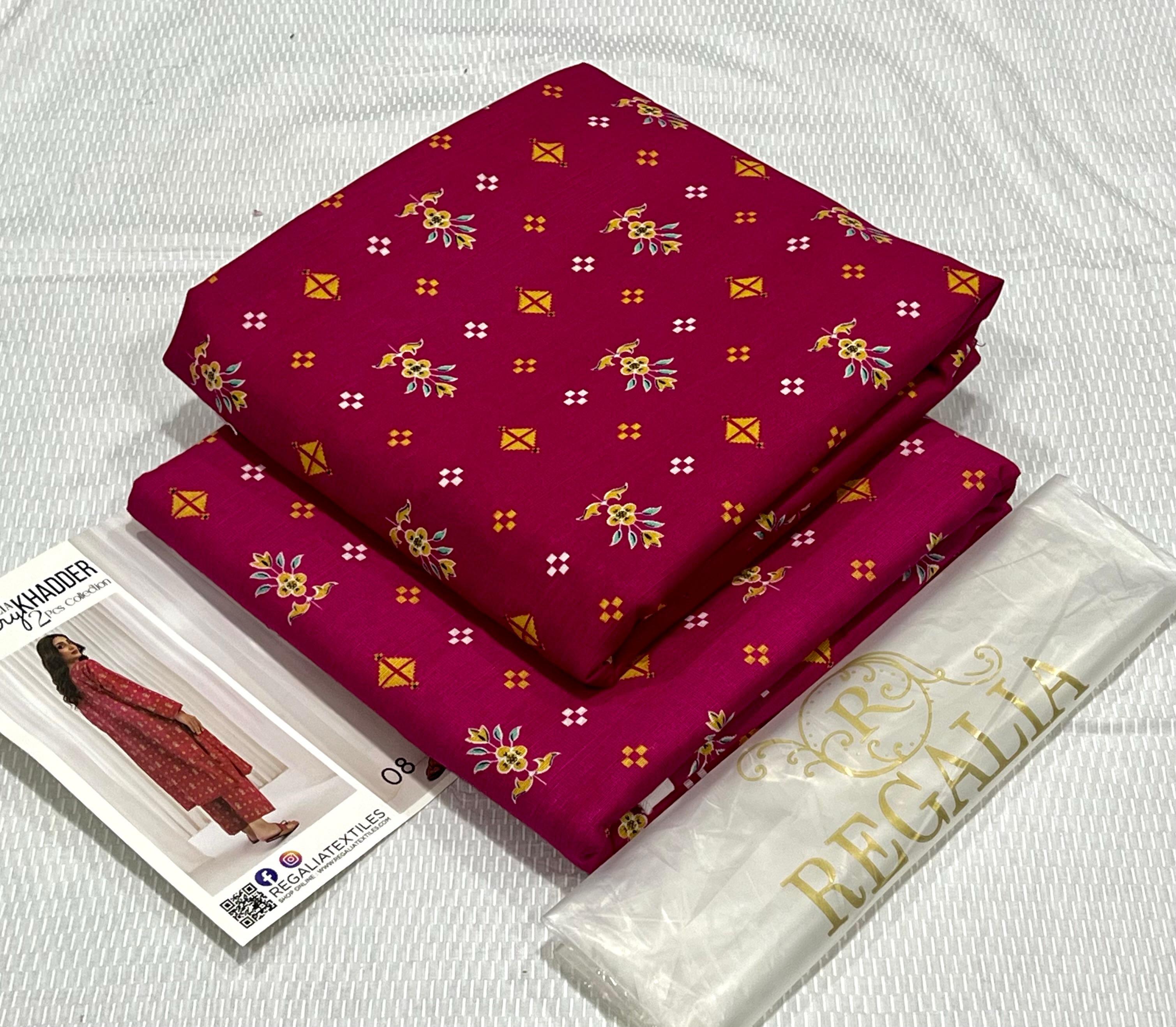 Regalia Cherry Khaddar Unstitched 2Piece D-08