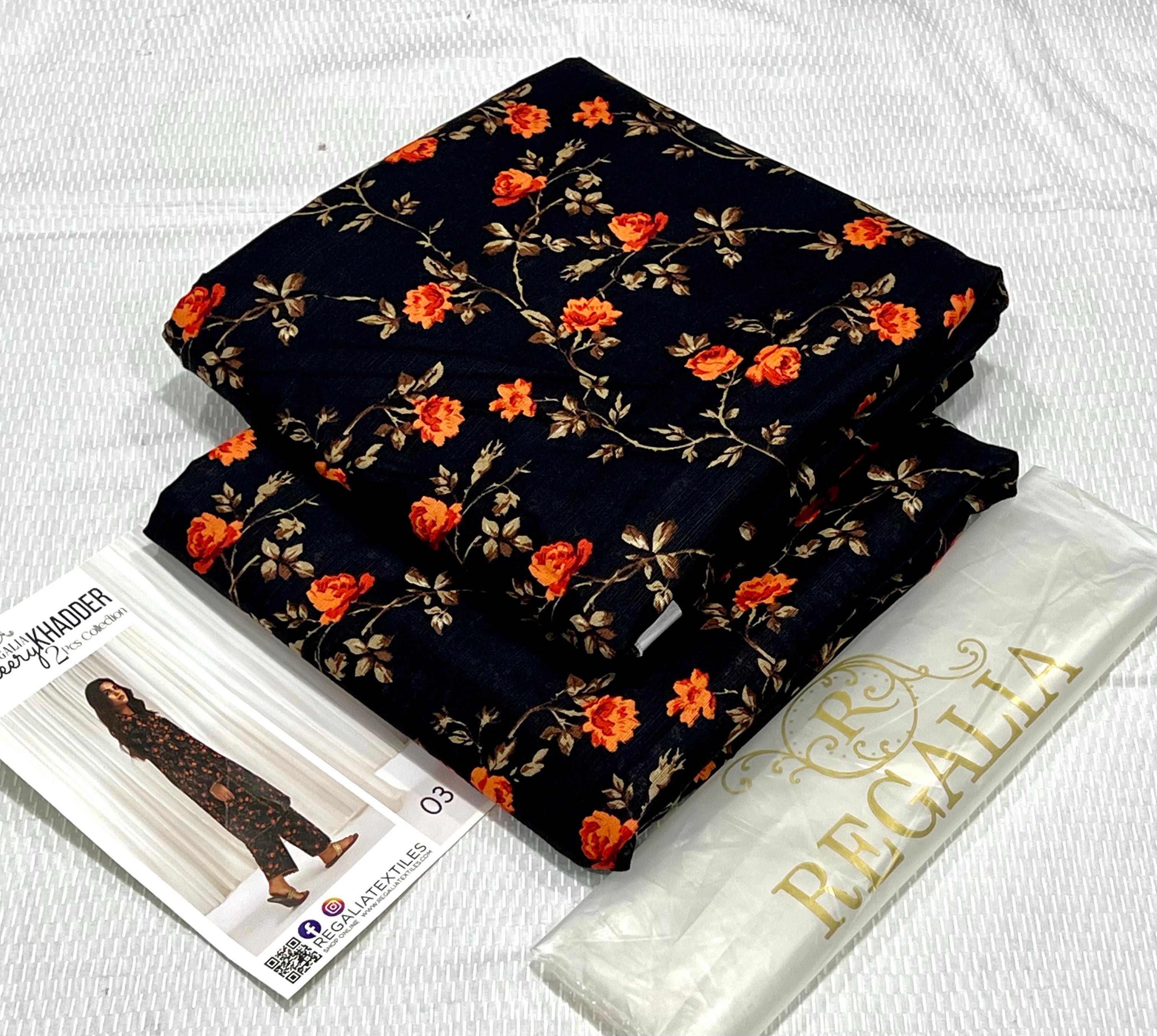 Regalia Cherry Khaddar Unstitched 2Piece D-03
