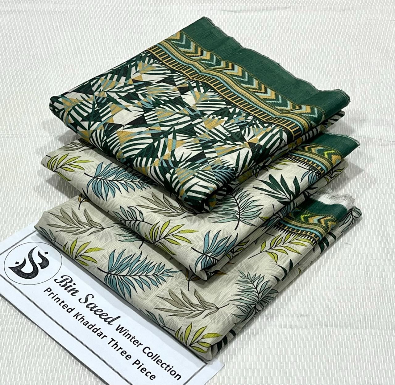 Bin Saeed Khaddar Printed Unstitched 3Piece D-001