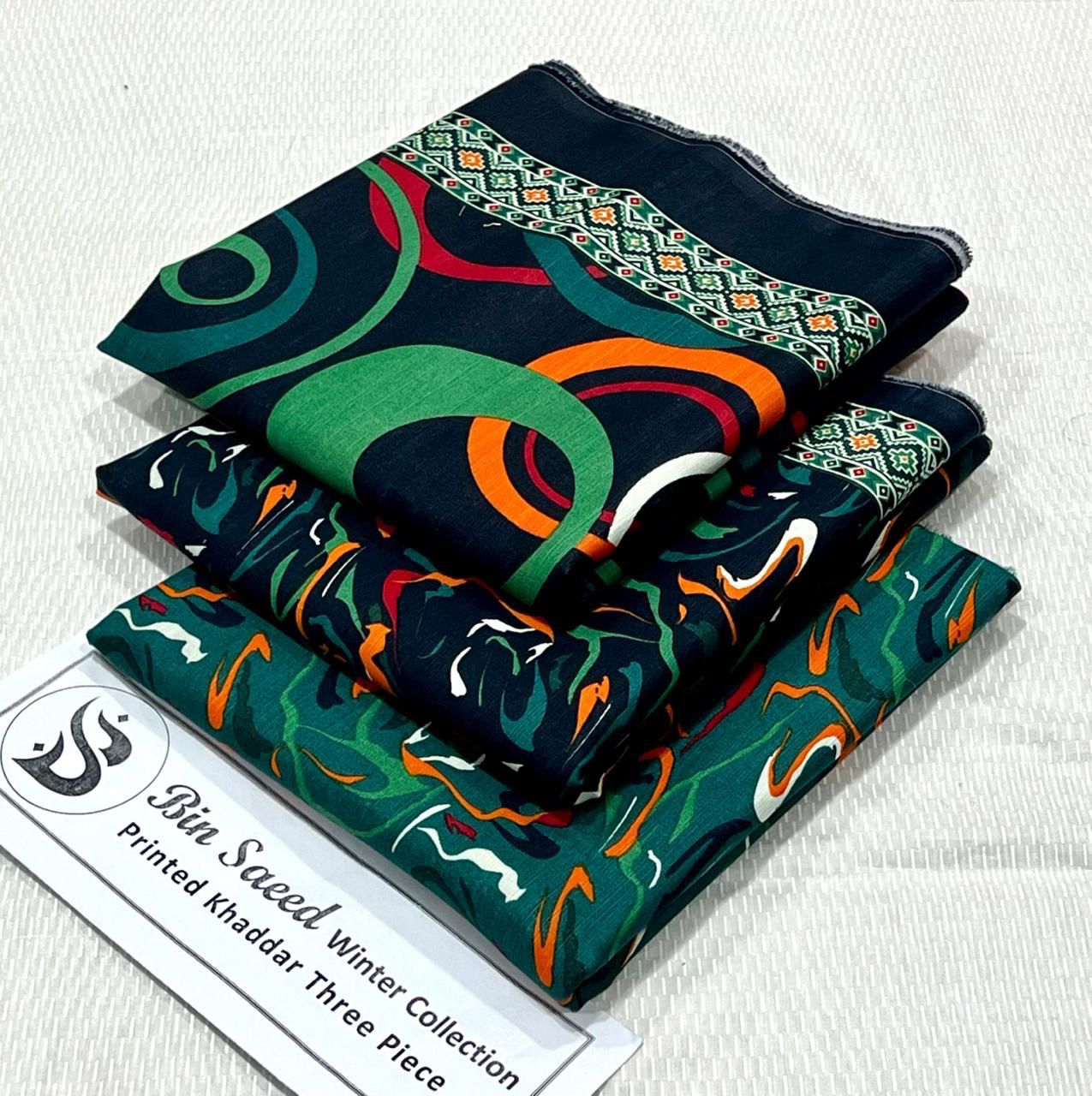 Bin Saeed Khaddar Printed Unstitched 3Piece D-005