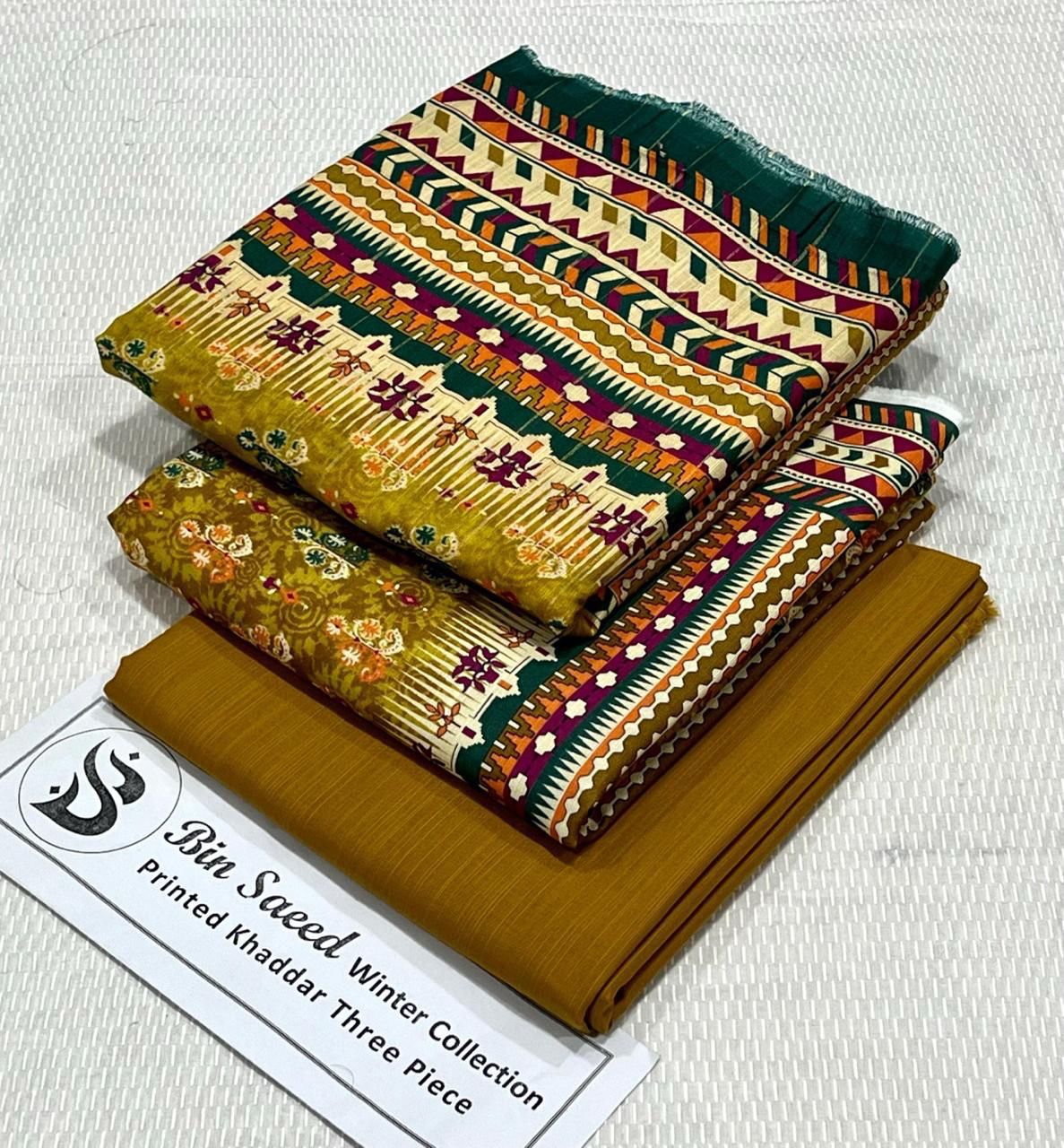 Bin Saeed Khaddar Printed Unstitched 3Piece D-009