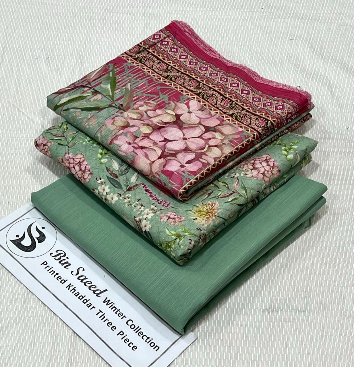 Bin Saeed Khaddar Printed Unstitched 3Piece D-013
