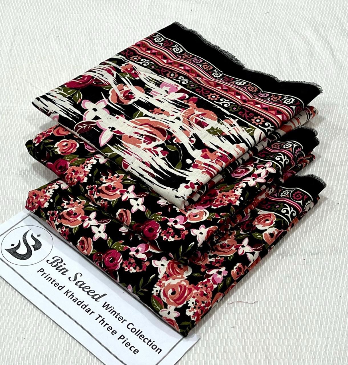 Bin Saeed Khaddar Printed Unstitched 3Piece D-014