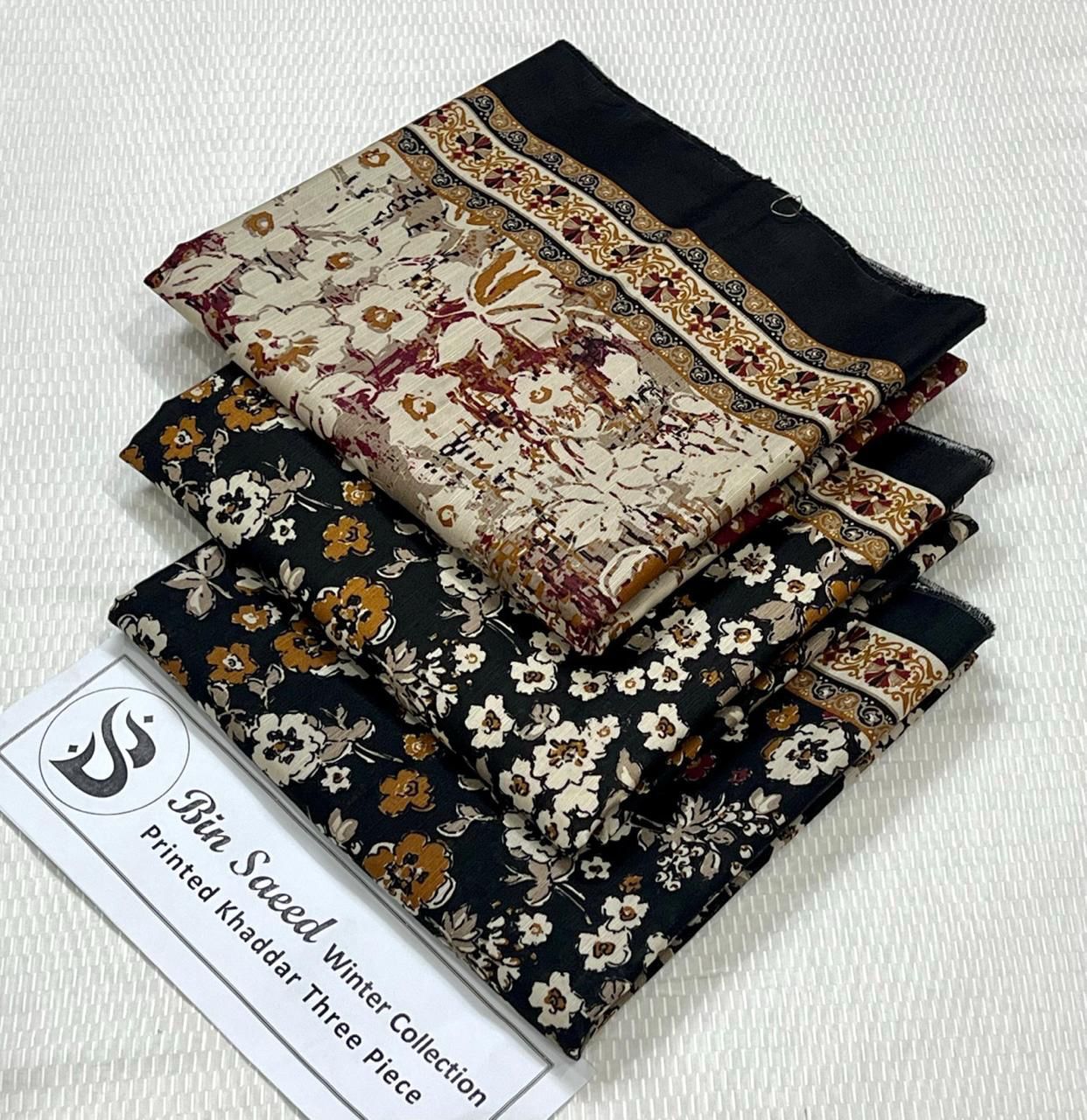 Bin Saeed Khaddar Printed Unstitched 3Piece D-021