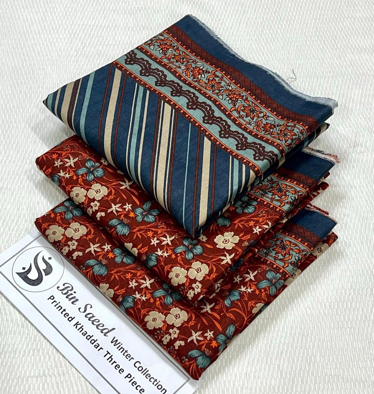 Bin Saeed Khaddar Printed Unstitched 3Piece D-023