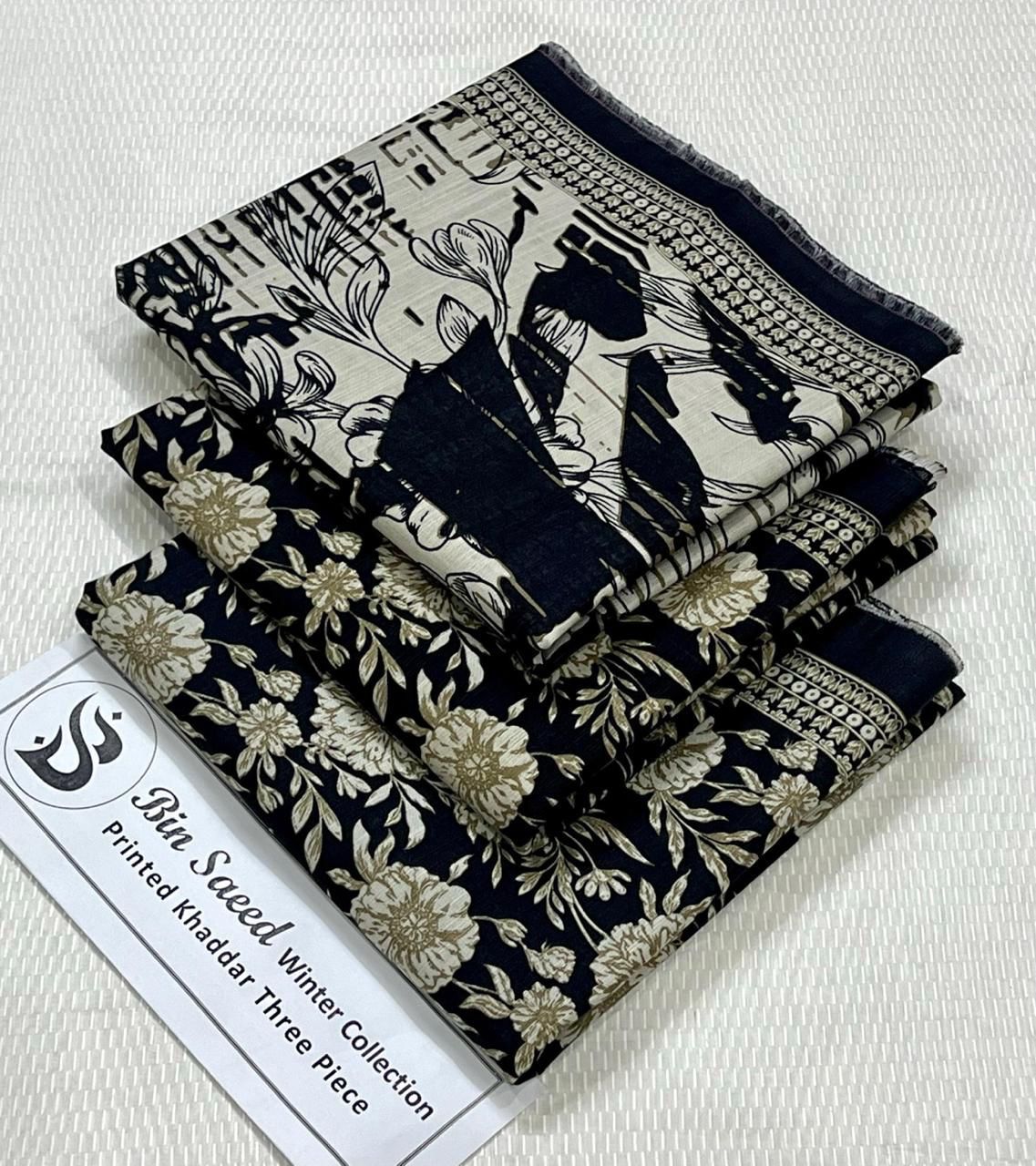 Bin Saeed Khaddar Printed Unstitched 3Piece D-024