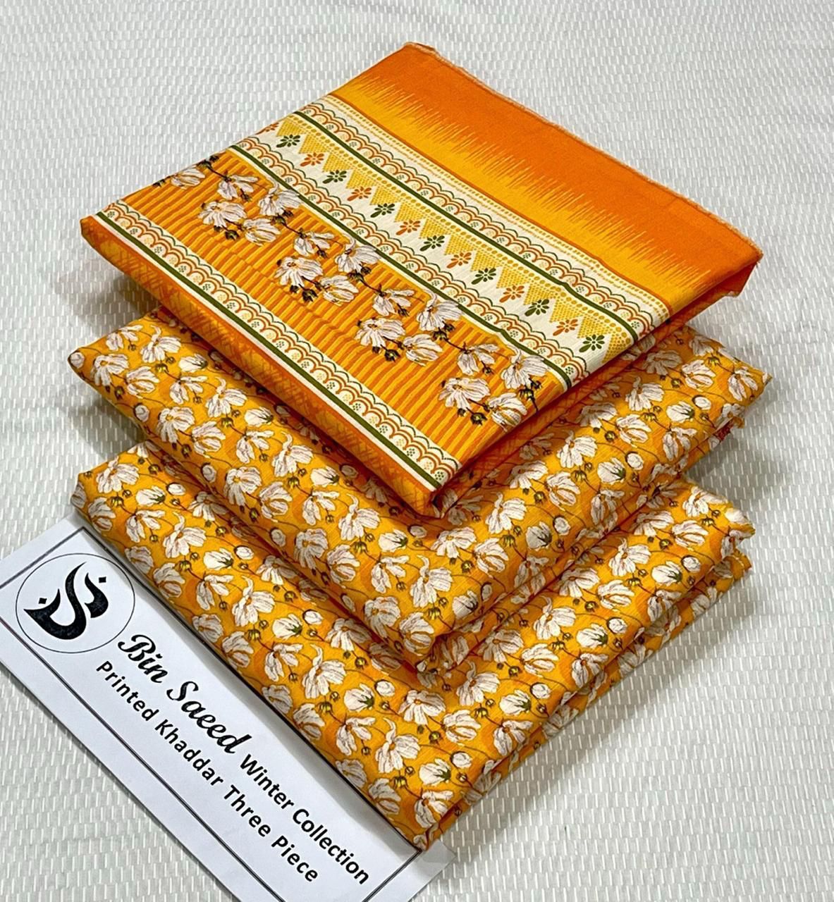 Bin Saeed Khaddar Printed Unstitched 3Piece D-026