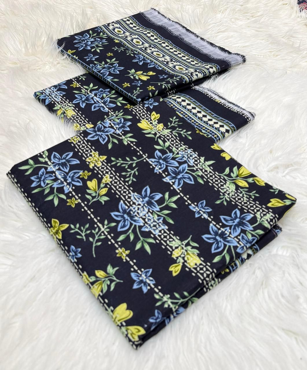 Bin Saeed Khaddar Printed Unstitched 3Piece D-029