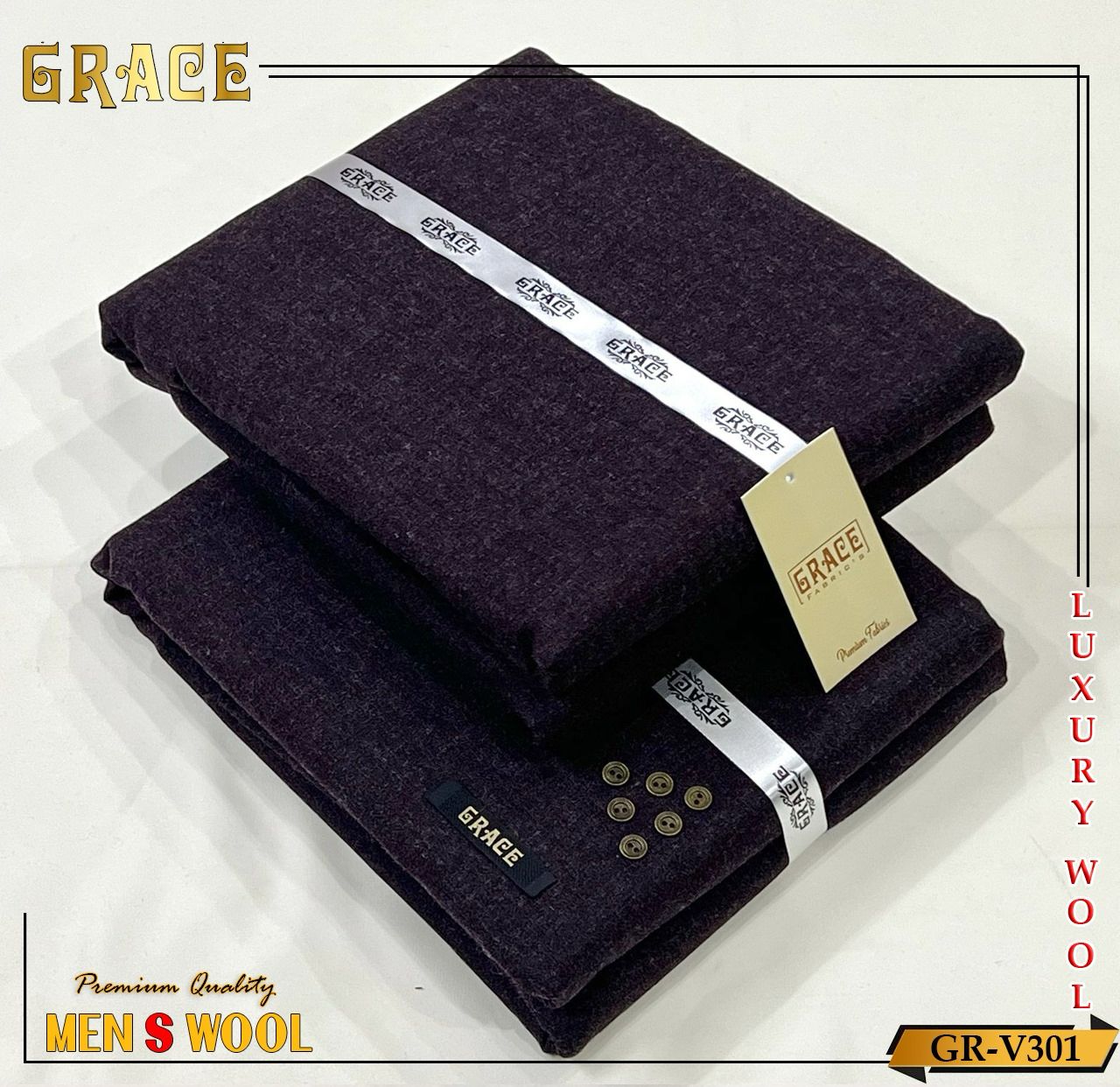 GRACE WOOL Unstitched D-004 ( Purple )
