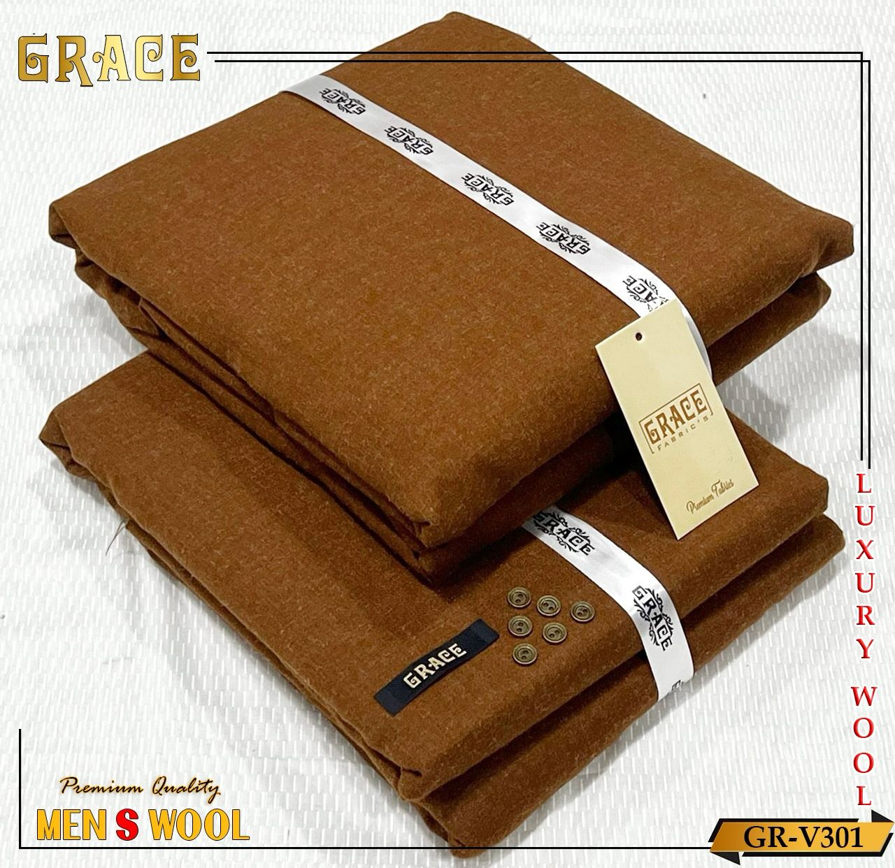 GRACE WOOL Unstitched D-005 ( Camel )