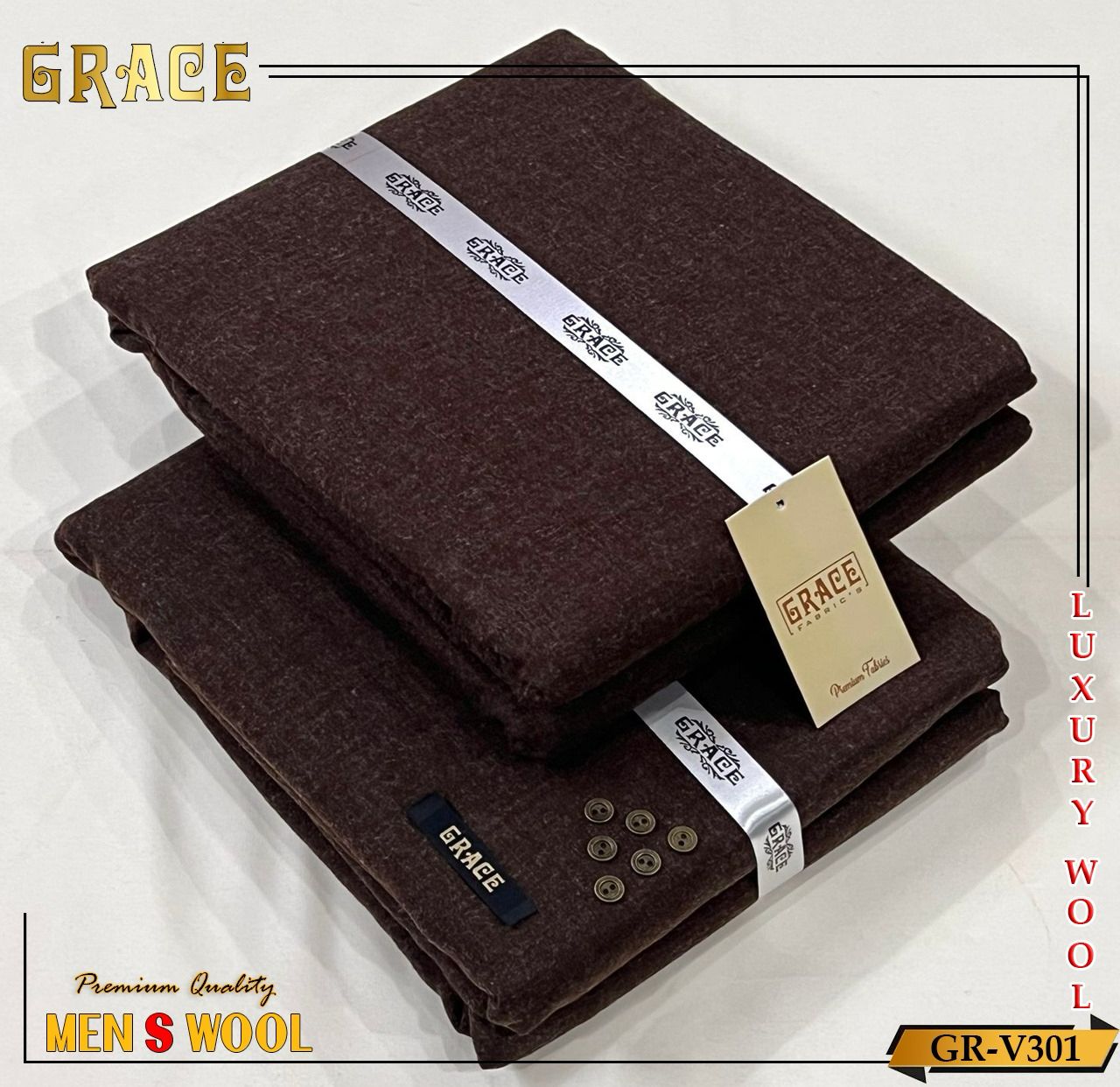 GRACE WOOL Unstitched D-006 ( Rose Wood )