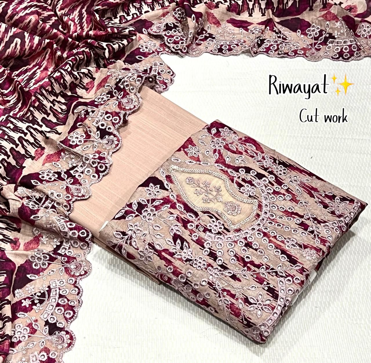 Riwayat Embroidered Khaddar 3Piece D-007