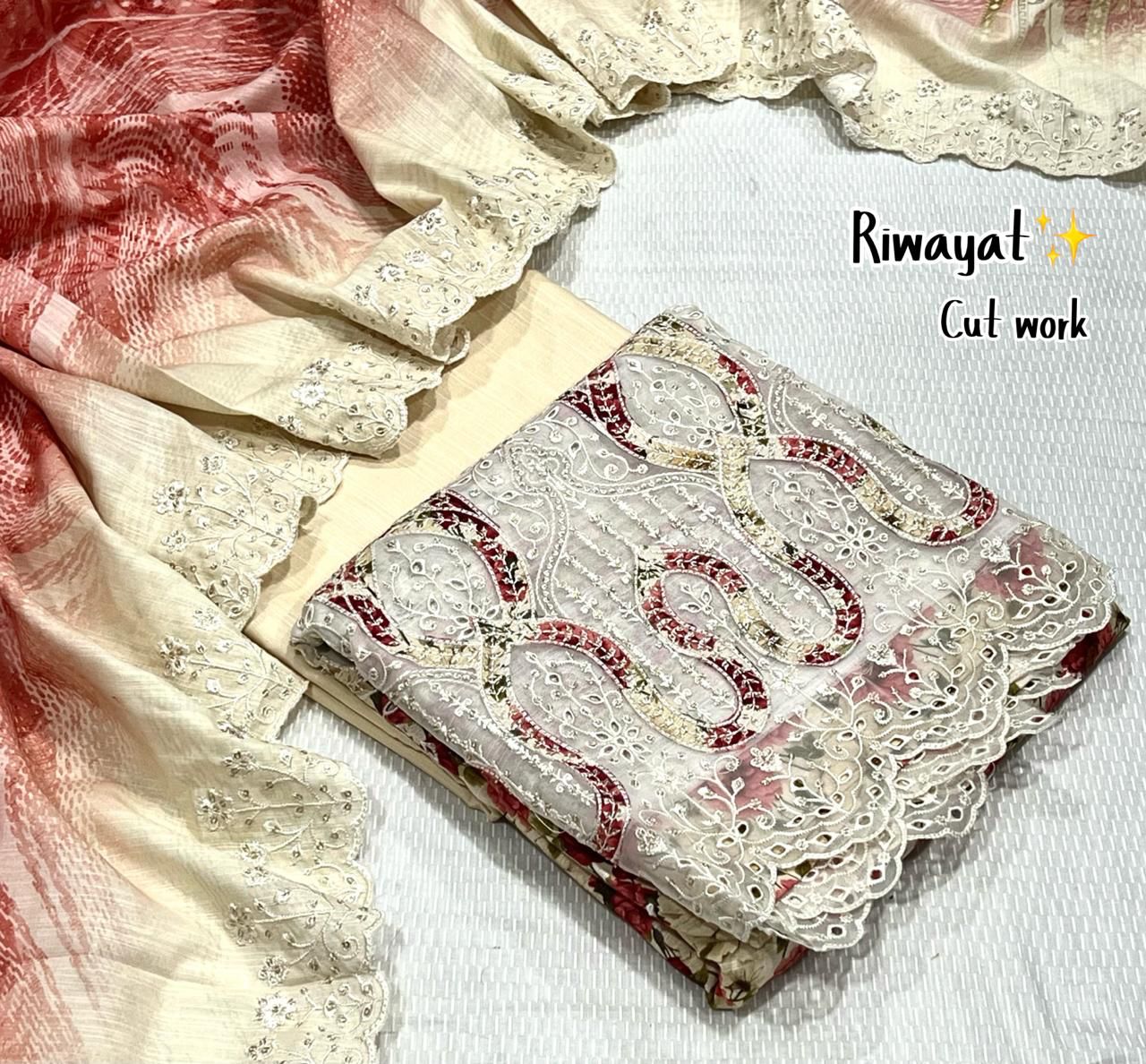 Riwayat Embroidered Khaddar 3Piece D-008