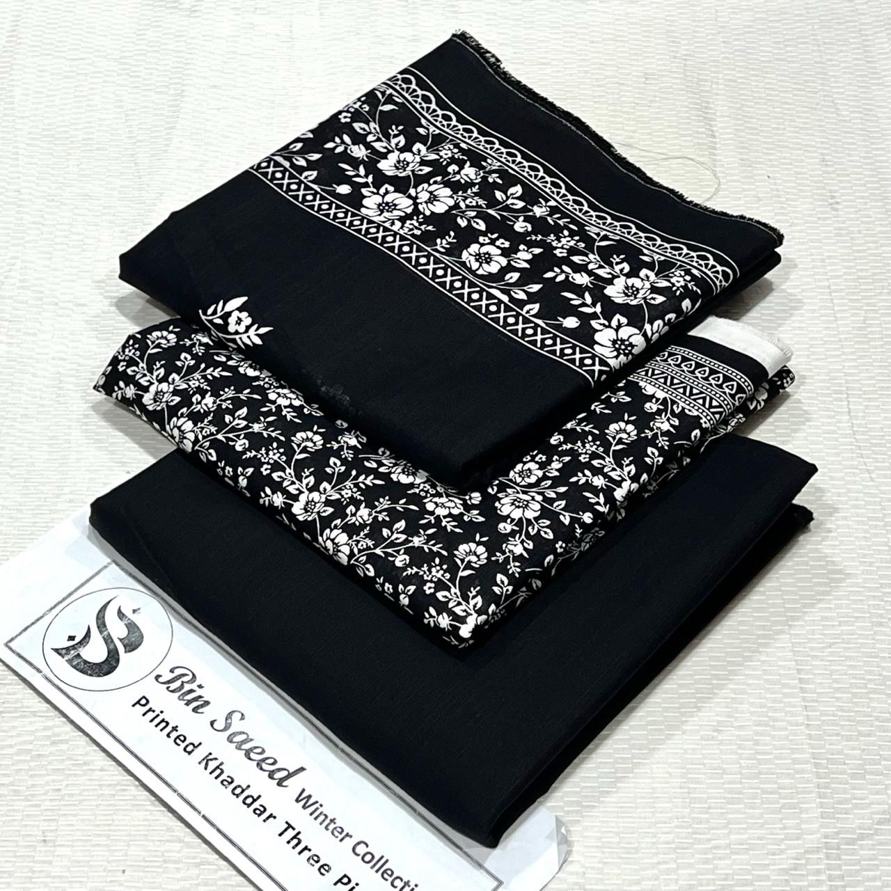 Bin Saeed Khaddar Printed Unstitched 3Piece D-026