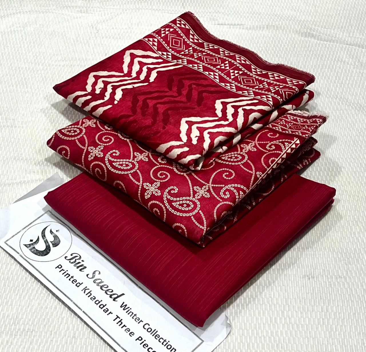 Bin Saeed Khaddar Printed Unstitched 3Piece D-028
