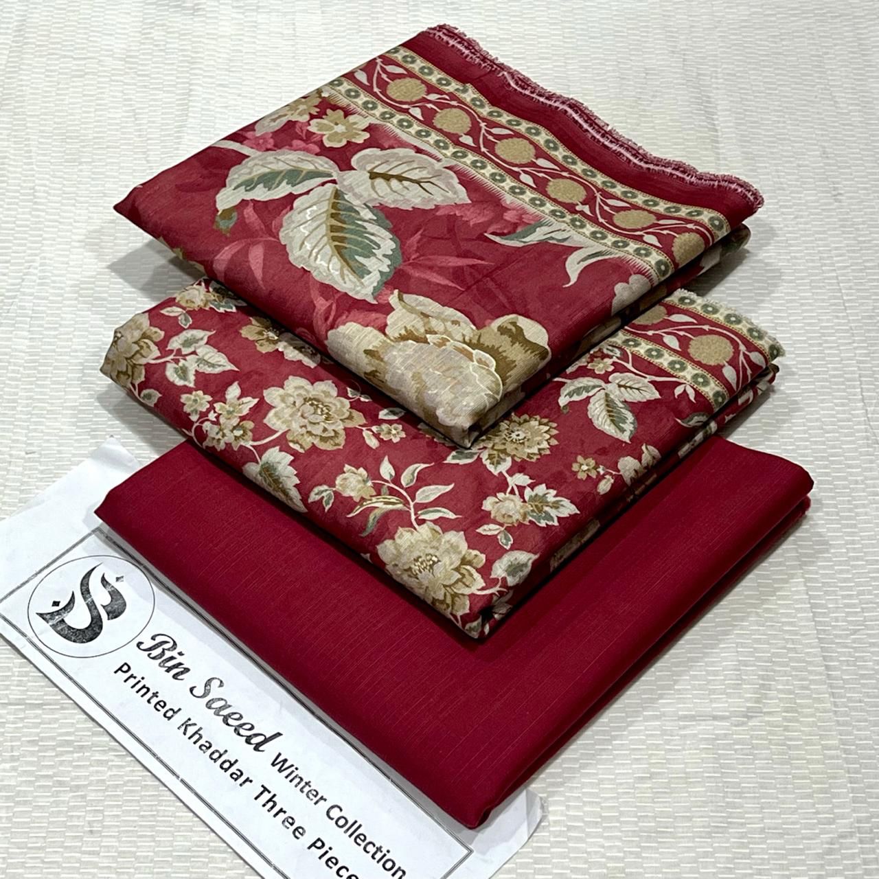 Bin Saeed Khaddar Printed Unstitched 3Piece D-029