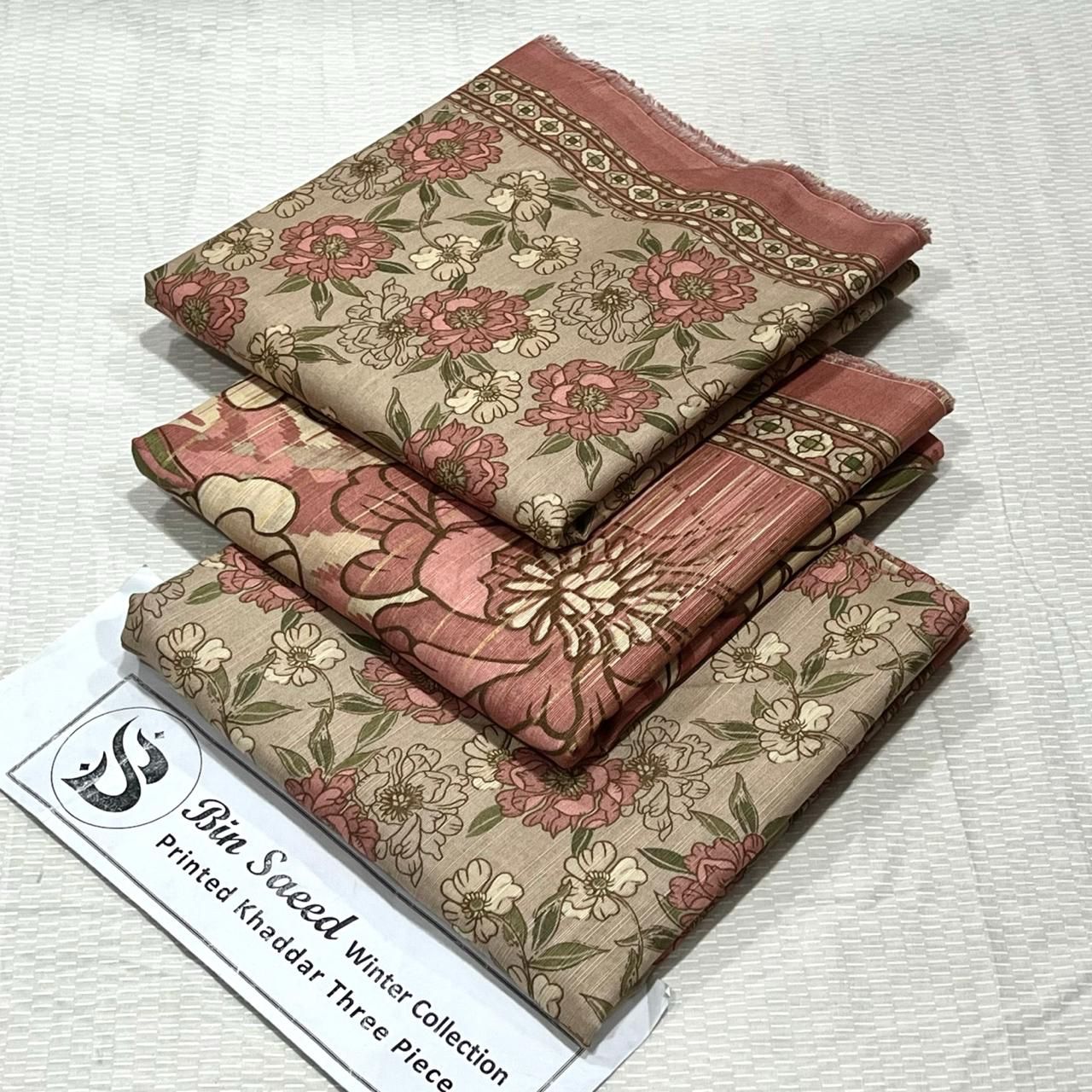 Bin Saeed Khaddar Printed Unstitched 3Piece D-032