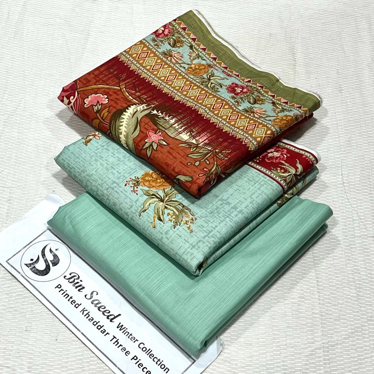 Bin Saeed Khaddar Printed Unstitched 3Piece D-037