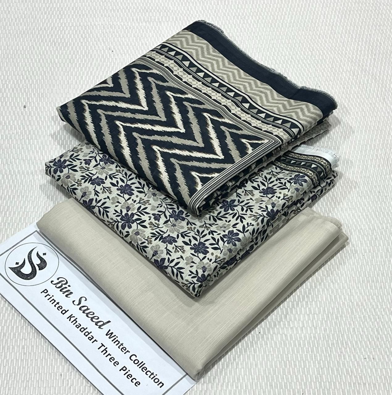 Bin Saeed Khaddar Printed Unstitched 3Piece D-042