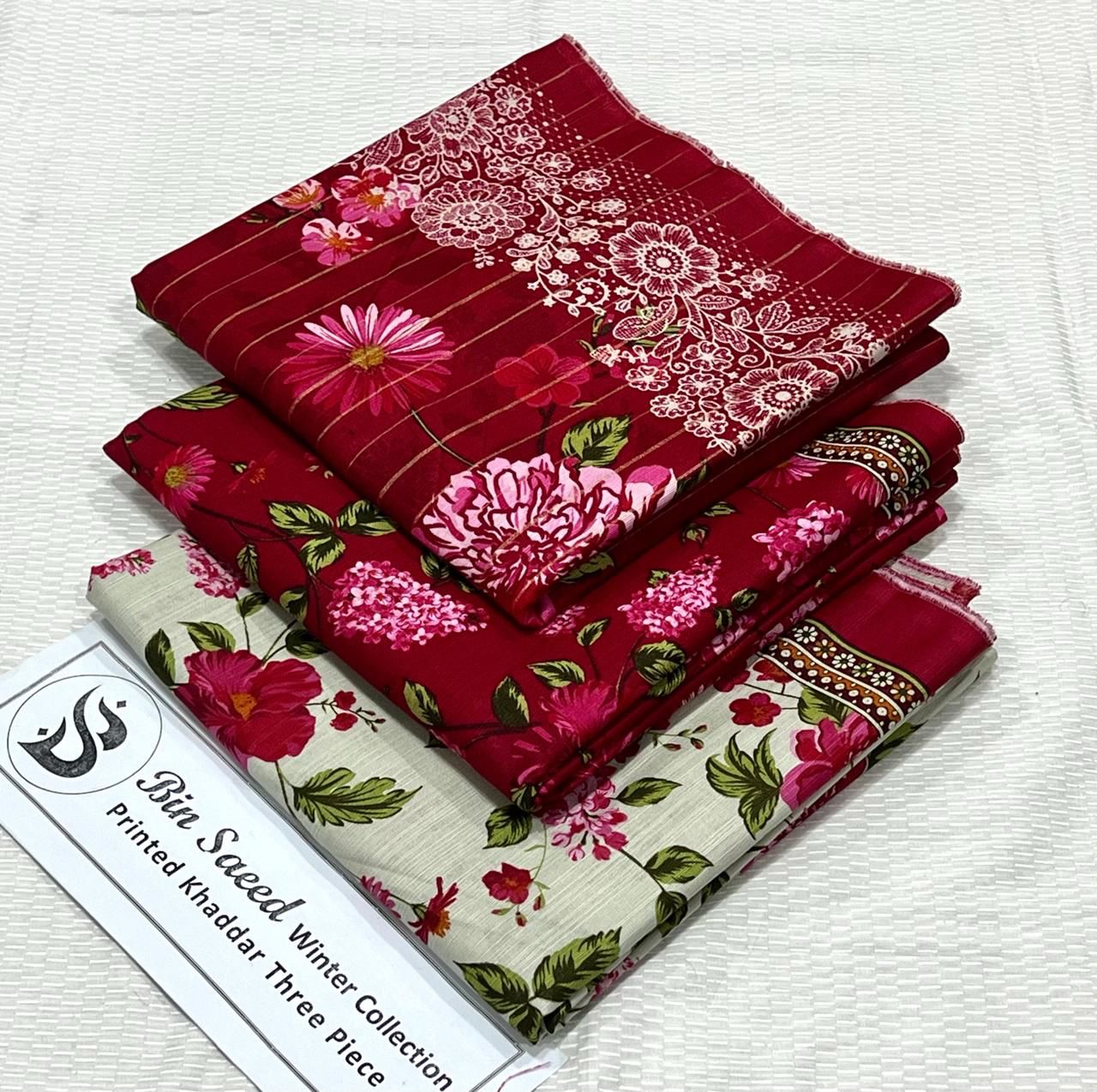 Bin Saeed Khaddar Printed Unstitched 3Piece D-043