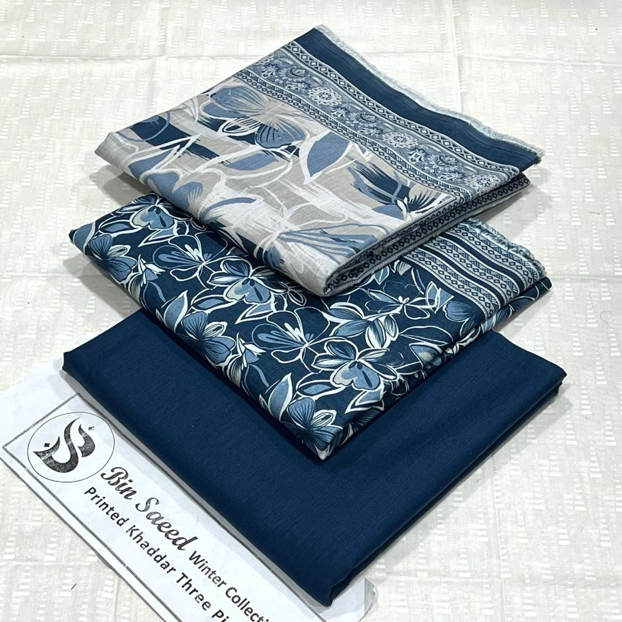 Bin Saeed Khaddar Printed Unstitched 3Piece D-046