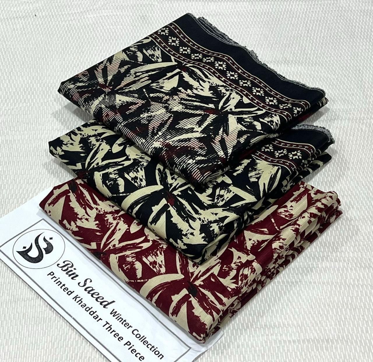 Bin Saeed Khaddar Printed Unstitched 3Piece D-053