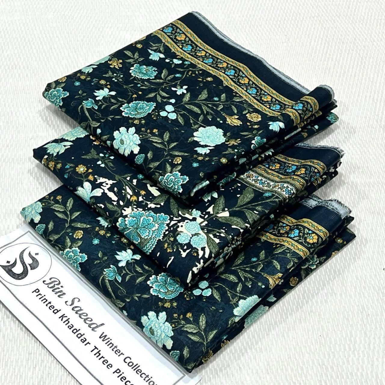 Bin Saeed Khaddar Printed Unstitched 3Piece D-054