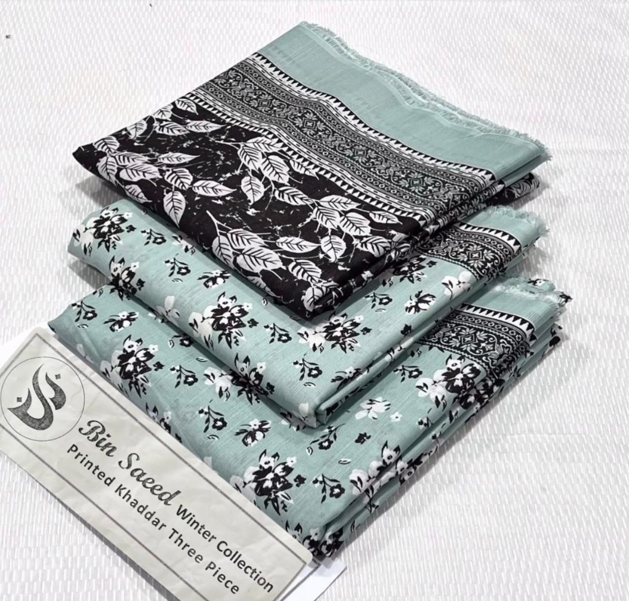 Bin Saeed Khaddar Printed Unstitched 3Piece D-060