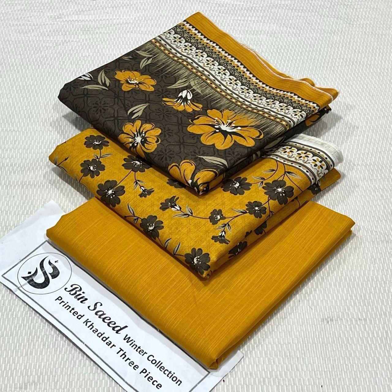Bin Saeed Khaddar Printed Unstitched 3Piece D-062