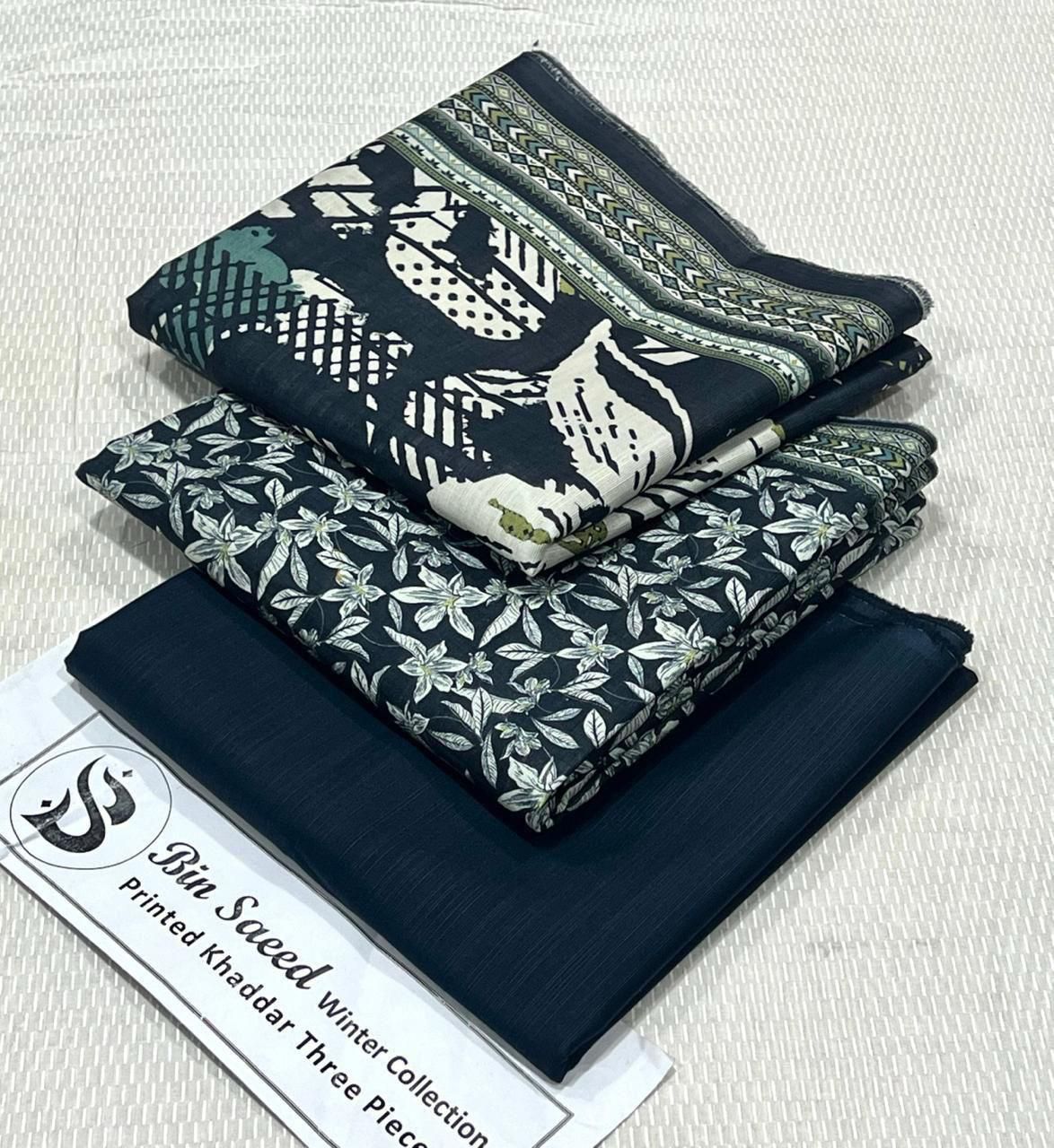 Bin Saeed Khaddar Printed Unstitched 3Piece D-063